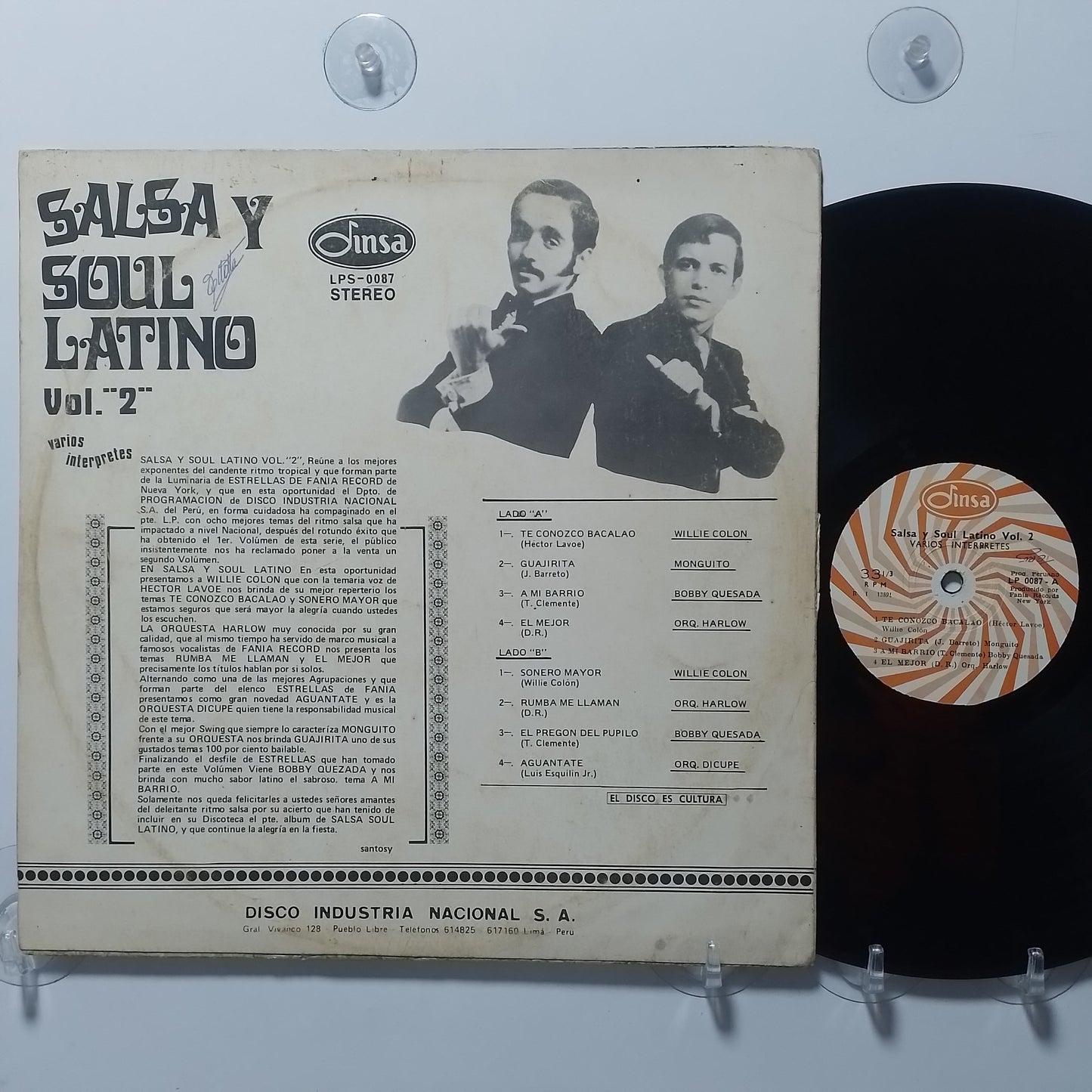 lp Salsa Y Soul Latino Vol 2 hector lavoe Willie Colon Orchestra Harlow varios made peru 1972 latin salsa