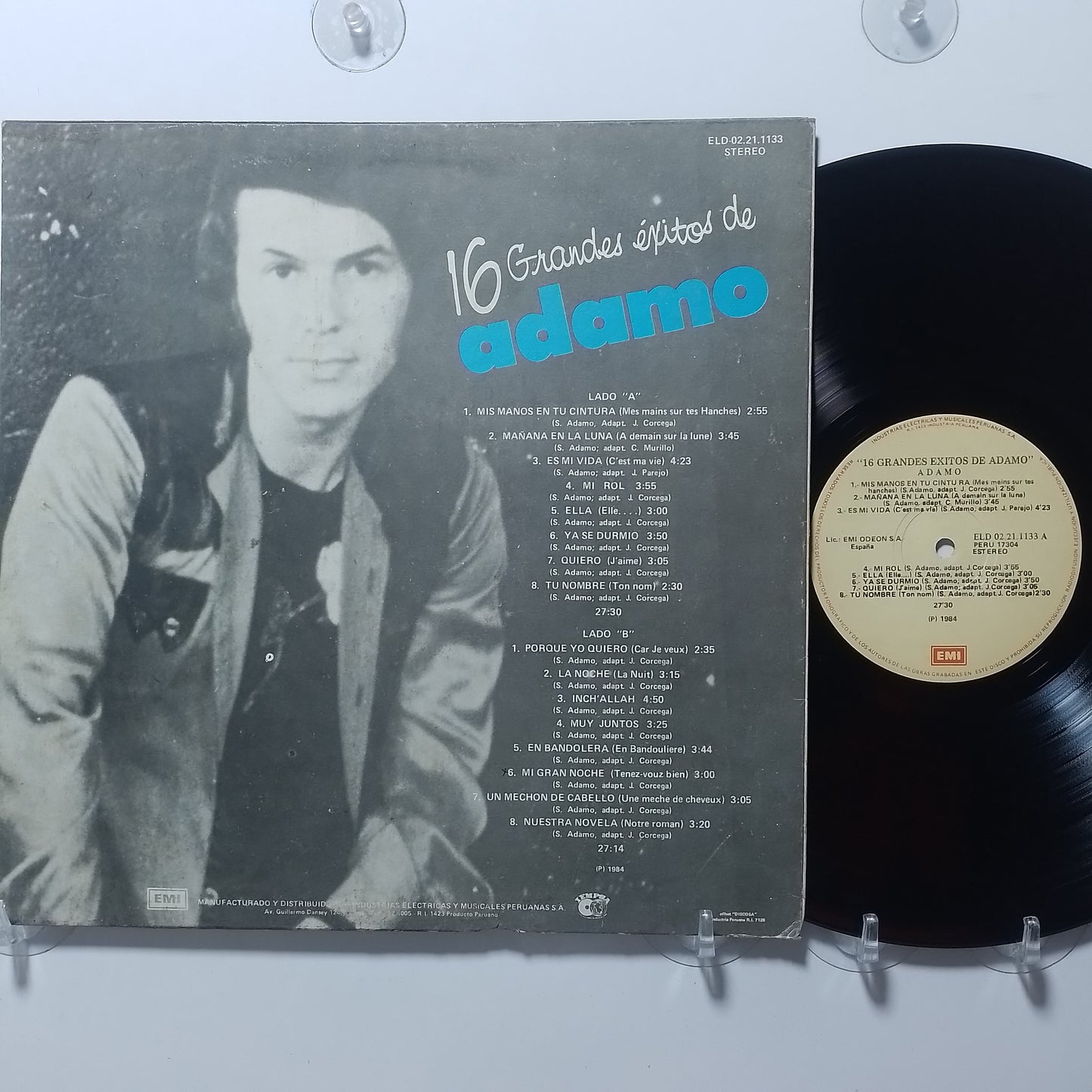 lp adamo 16 grandes exitos de adamo made peru 1984 balada