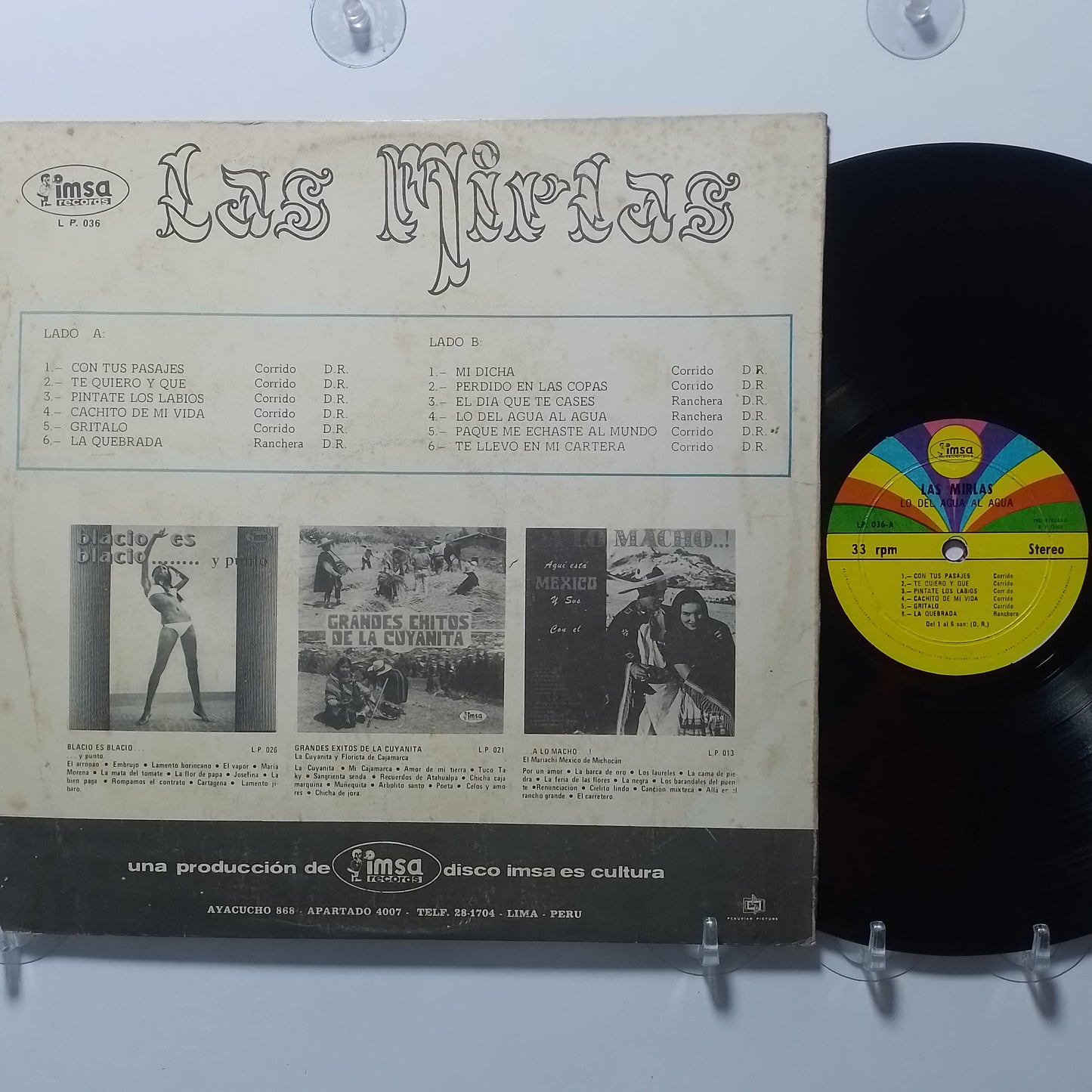 lp Las Mirlas Lo Del Agua Al Agua made peru 1980 ranchera folk