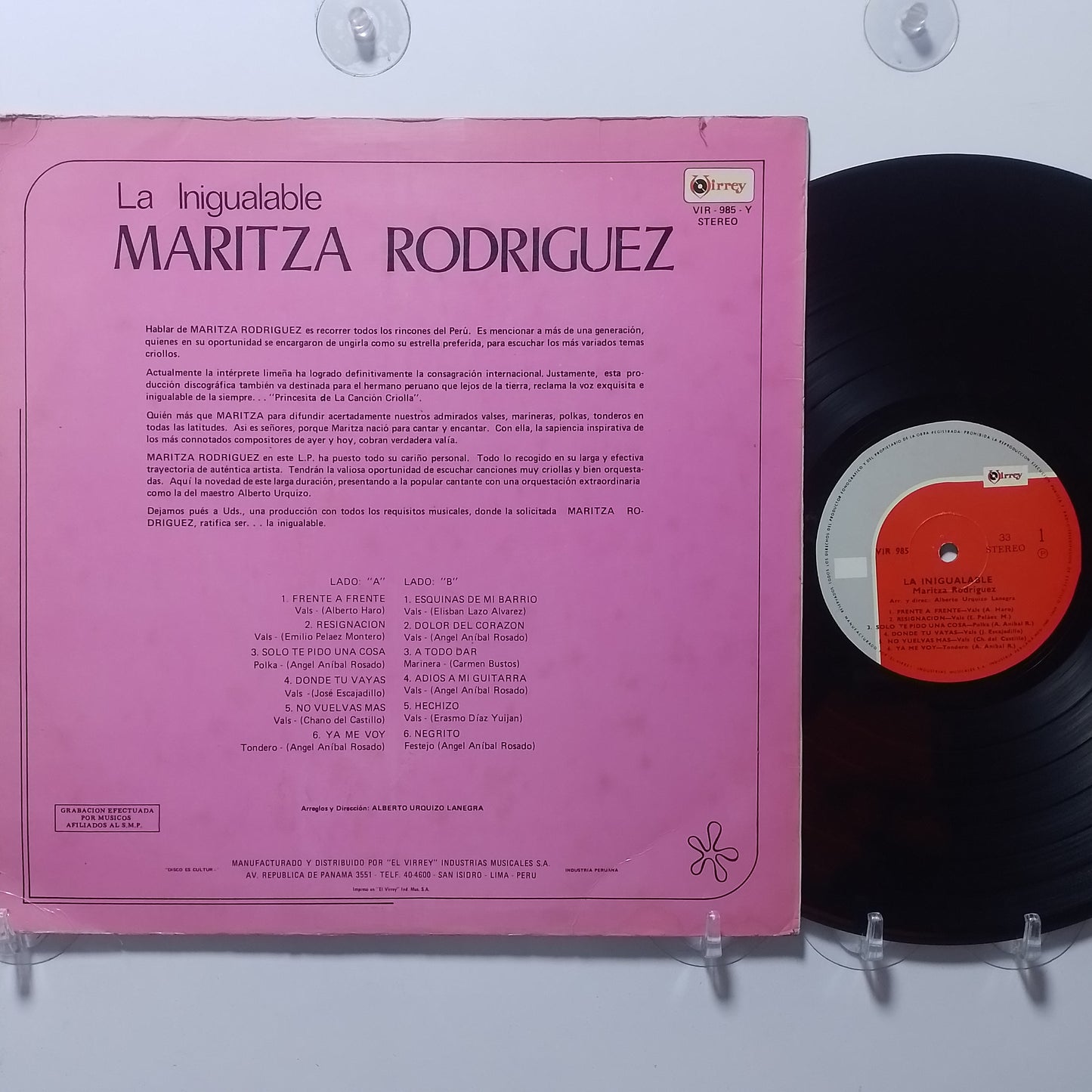 lp Maritza Rodriguez La Inigualable made peru 1975 criollo folk