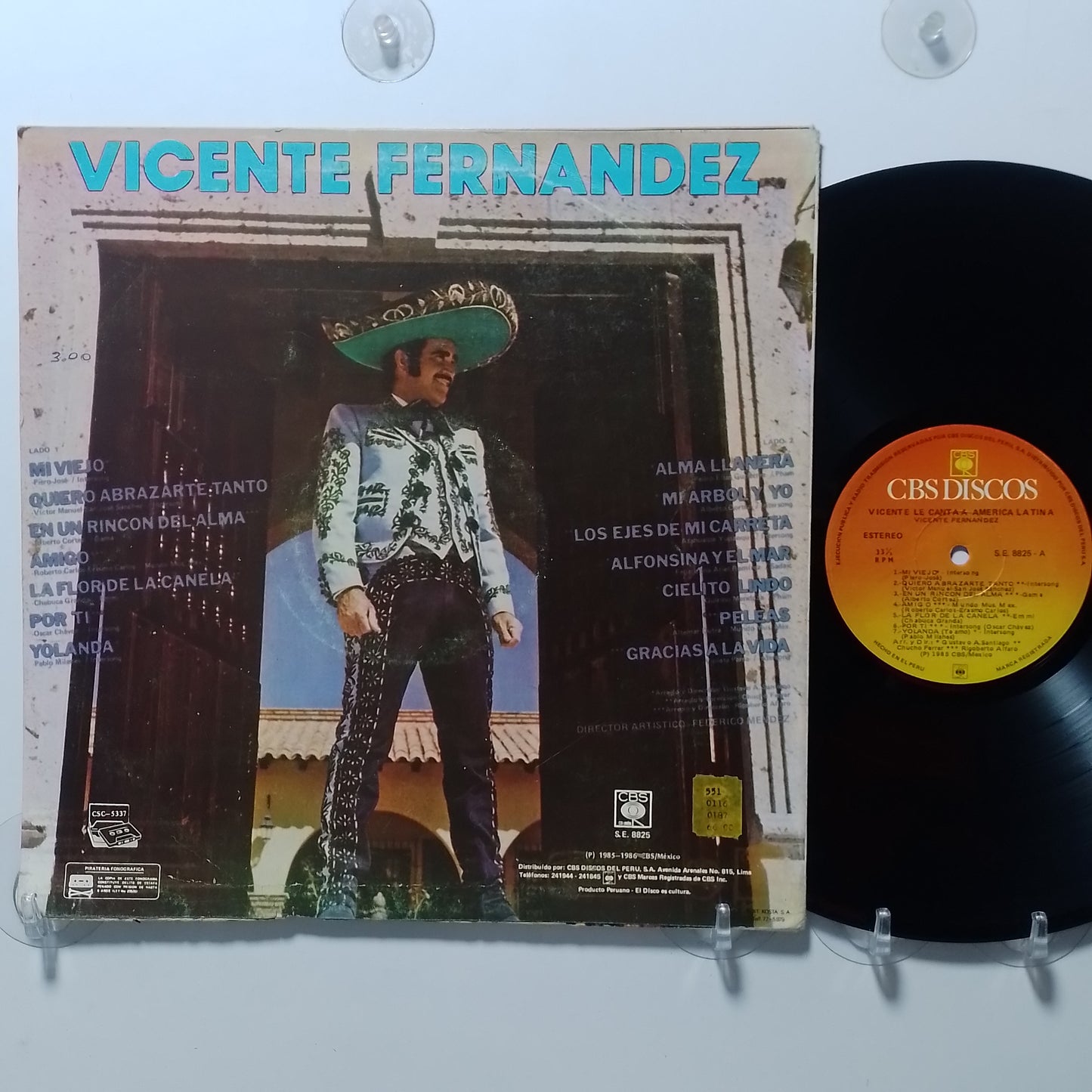 lp Vicente Fernandez Vicente le canta a America Latina made peru 1986 ranchera folk
