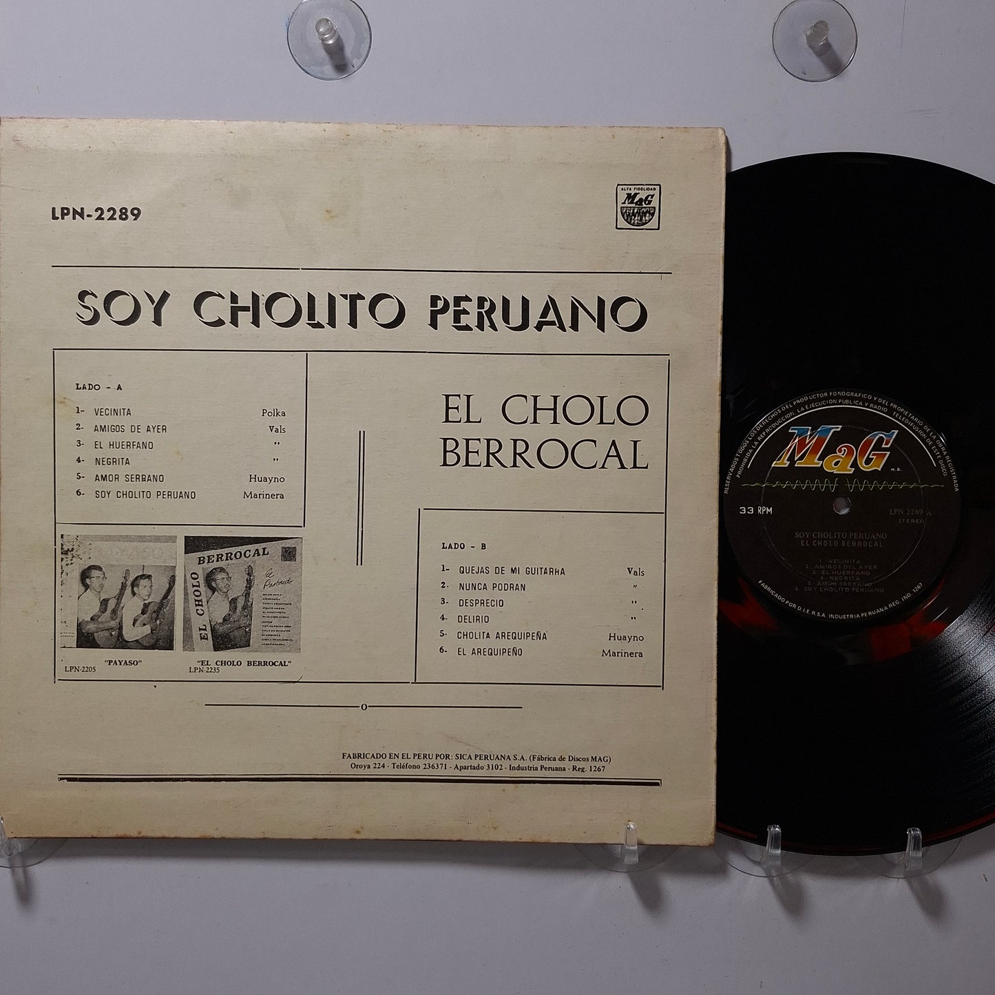 lp El Cholo Berrocal Soy Cholito Peruano made peru 1968 huayno folk