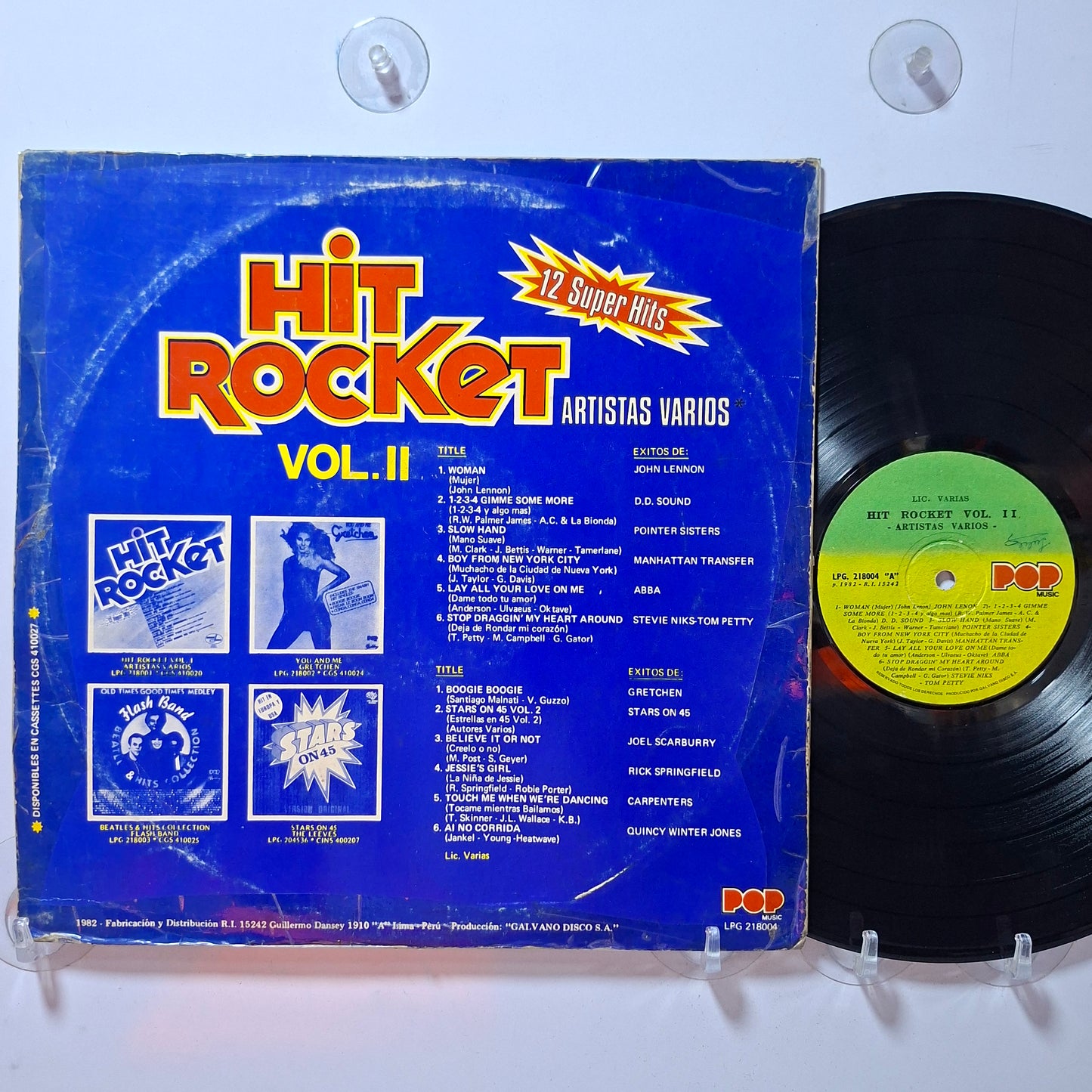 lp hit rocket 12 super hits vol 2 stars on 45 stevie nicks abba varios made peru 1981 rock