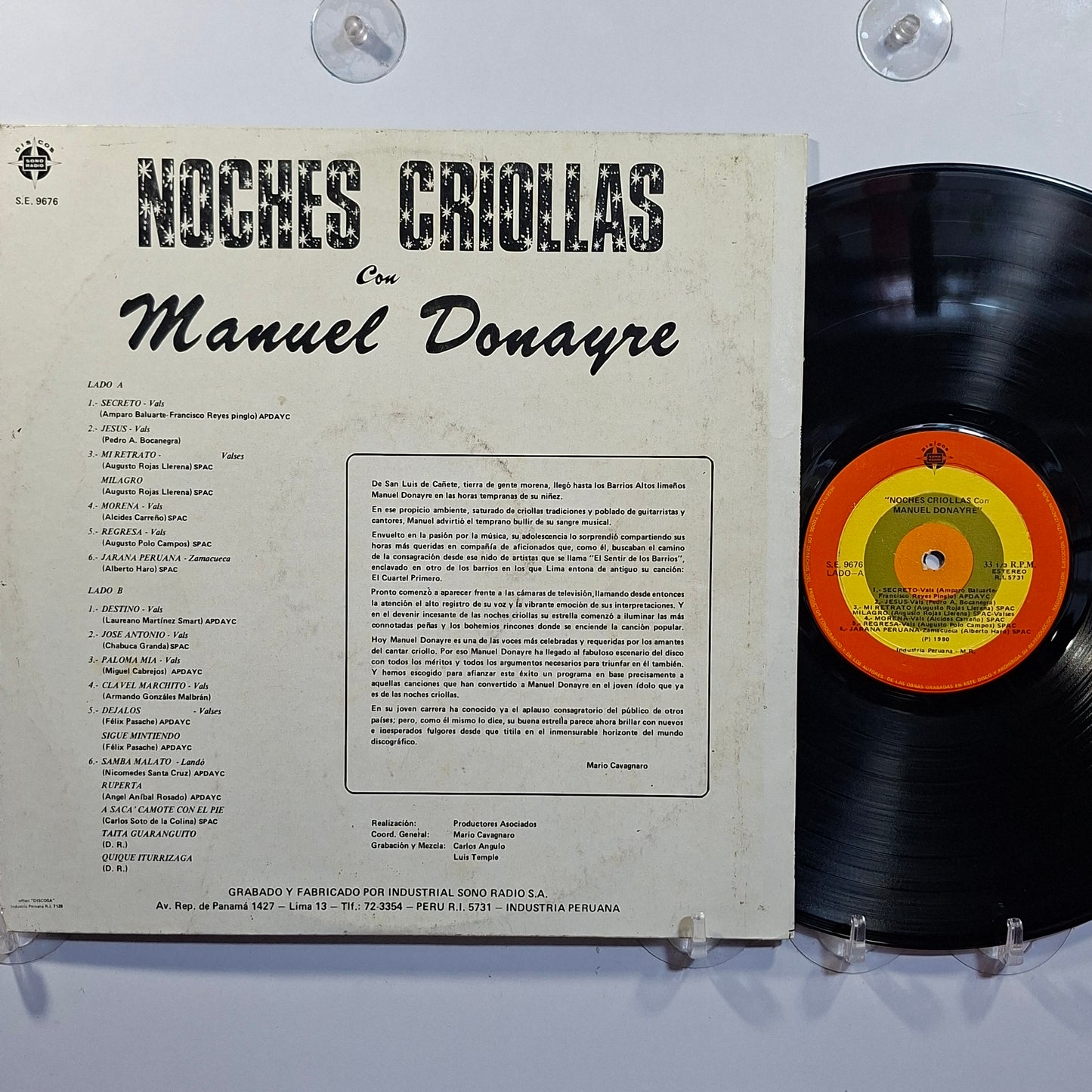 lp Manuel Donayre Noches Criollas made peru 1980 criolla folk