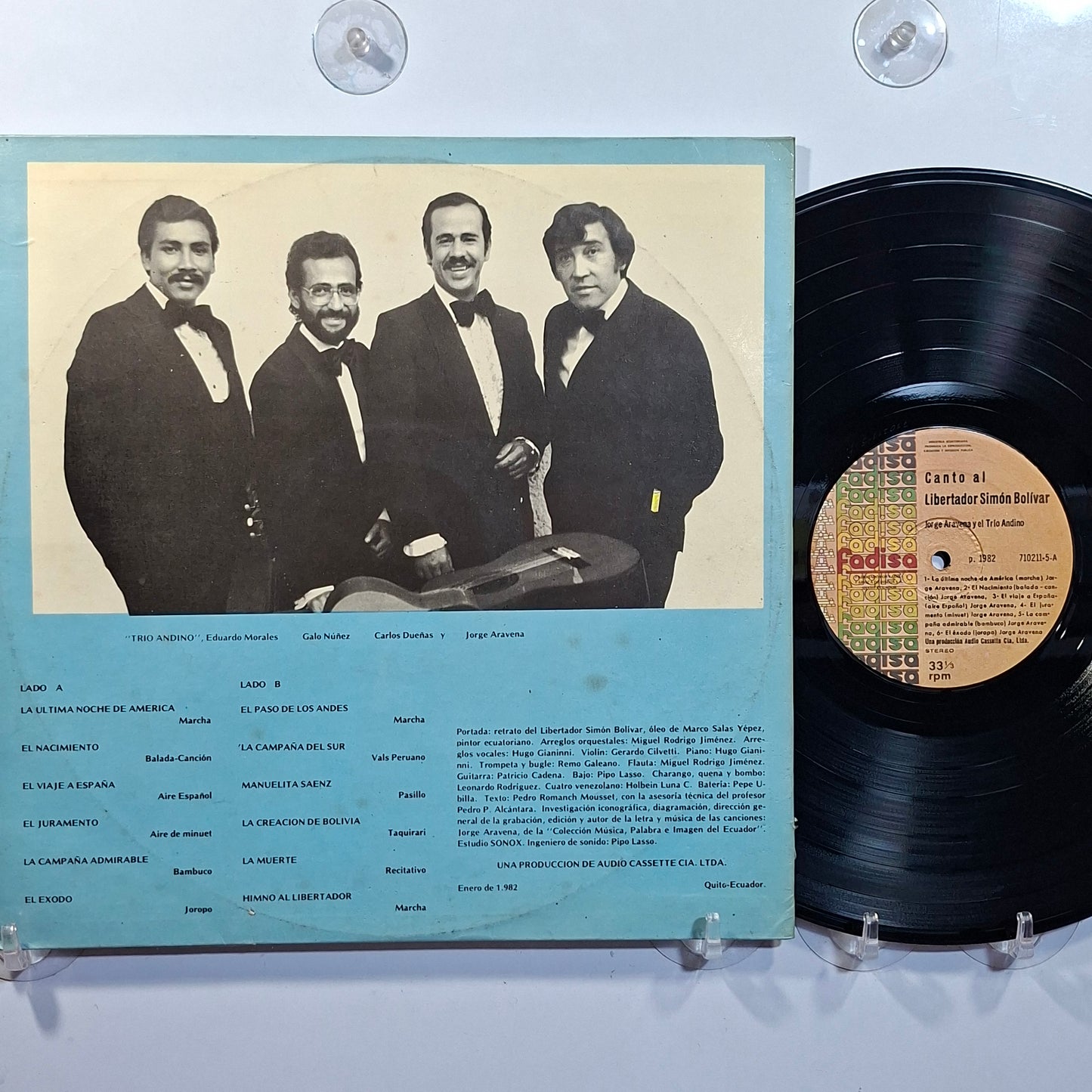 lp Jorge Aravena Y El Trio Andino Canto Al Libertador Simon Bolivar made ecuador 1982 gatefold latin folk