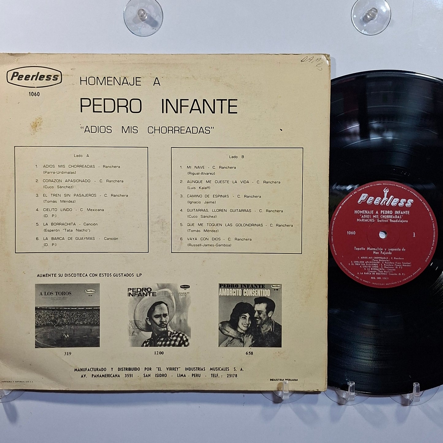lp Pedro Infante Adios Mis Chorreadas made peru 1960 ranchera folk