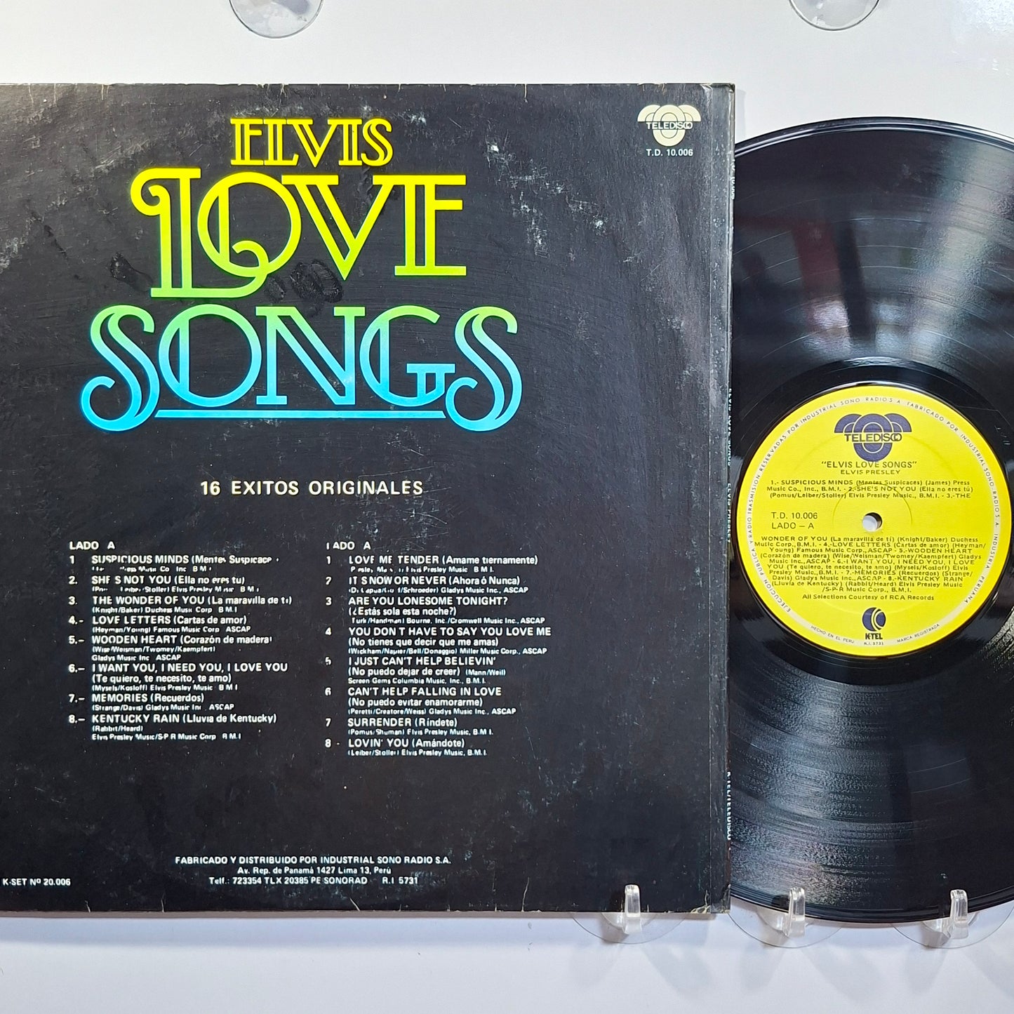 lp Elvis presley Elvis Love Songs 16 Exitos Originales made peru 1980 pop rock