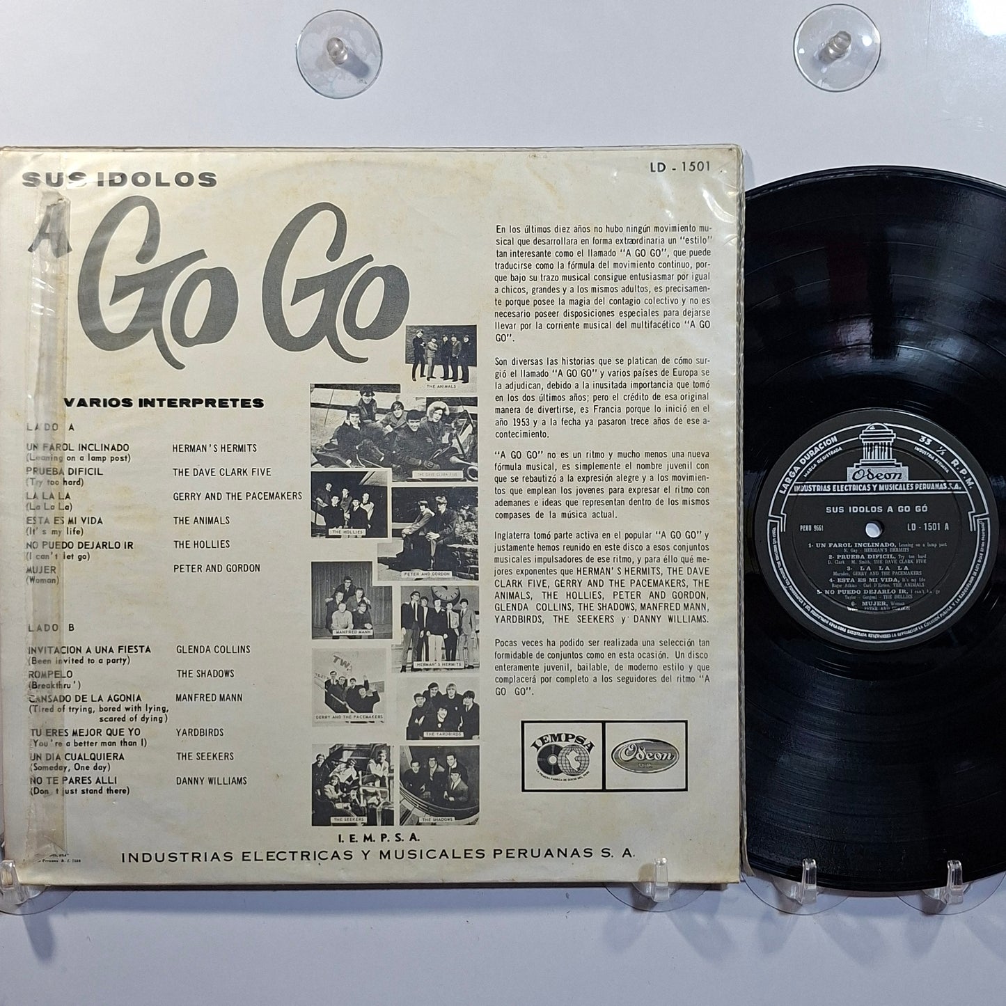 lp sus idolos a go go hermans hermits the dave clark five the animals the hollies made peru 1969 rock