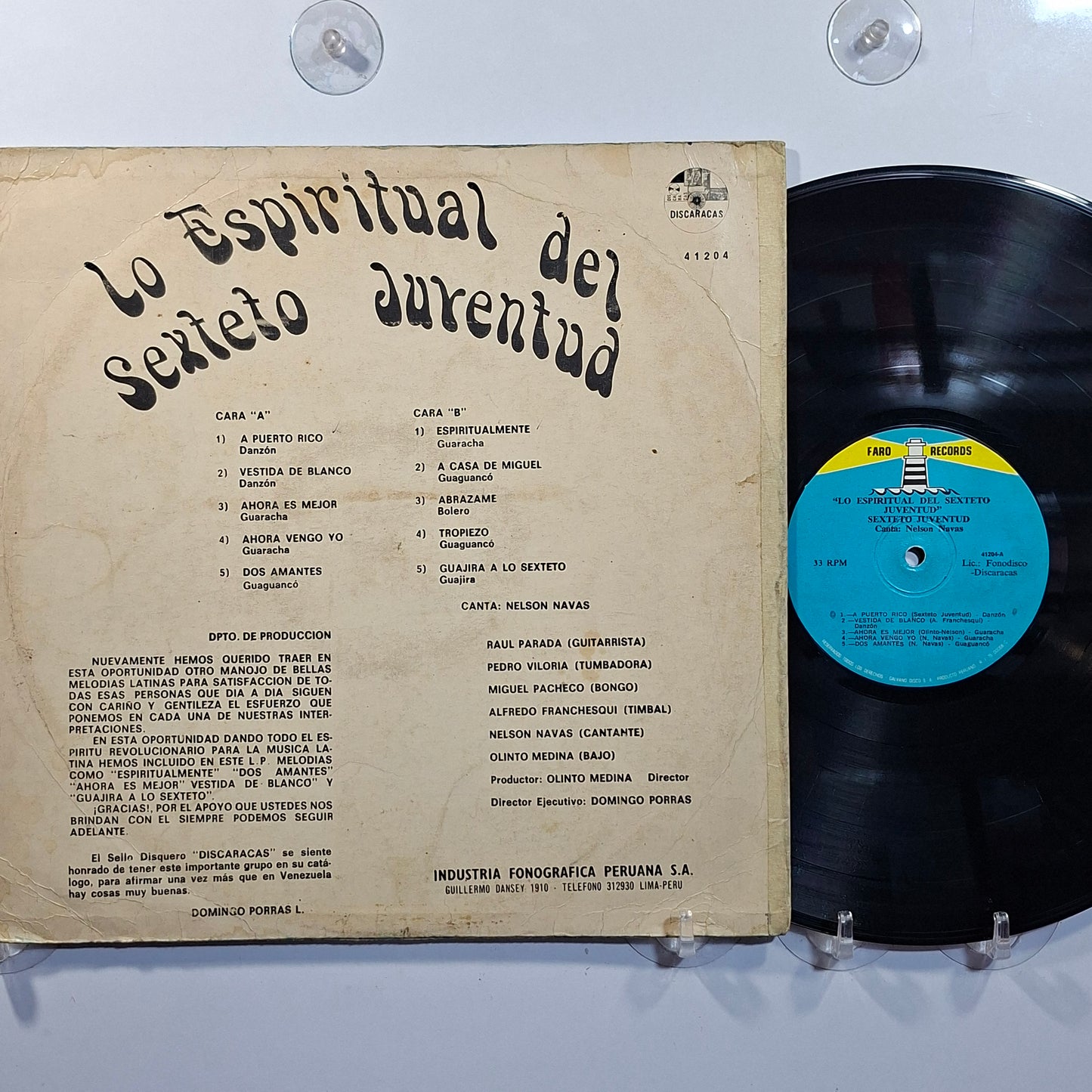 lp Sexteto Juventud Lo Espiritual Del Sexteto Juventud made peru 1974 salsa