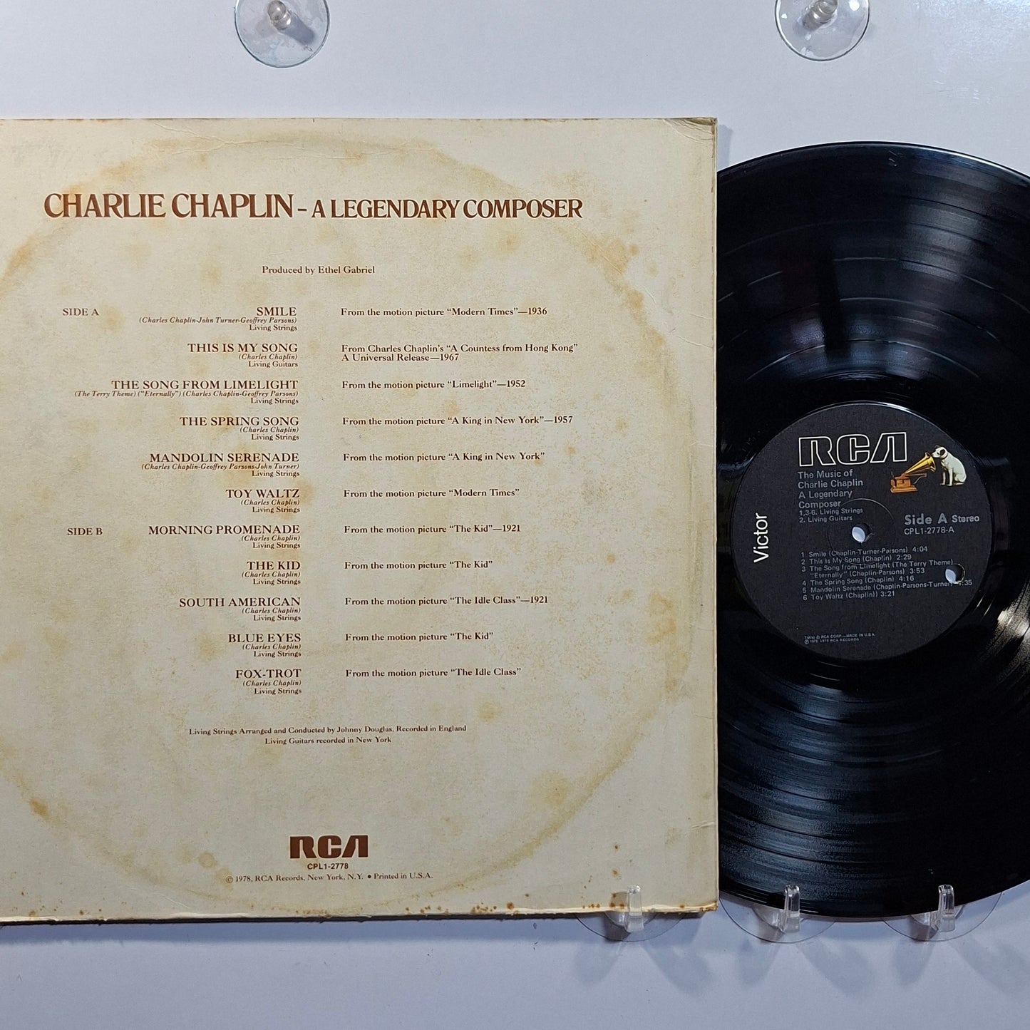 lp The Music Of Charlie Chaplin A Legendary Composer made usa 1978 soundtrack