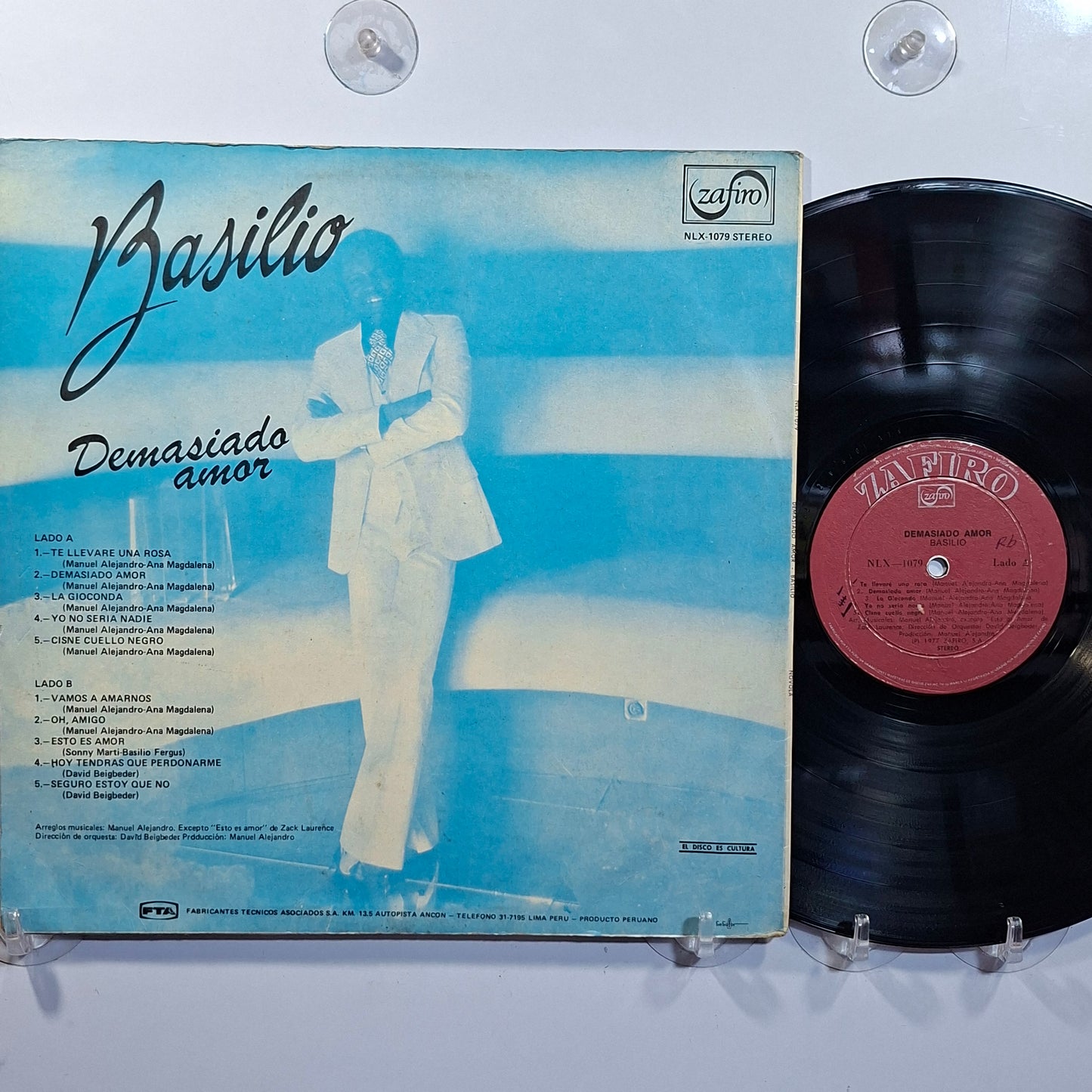 lp Basilio Demasiado Amor made peru 1977 latin pop