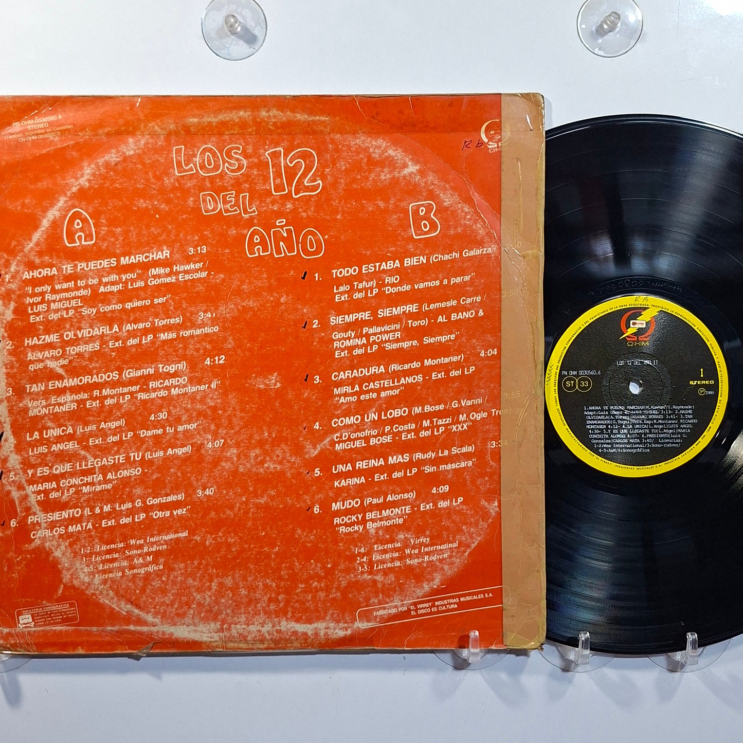 lp los 12 del año vol 2 rio luis miguel ricardo montaner rocky belmonte varios made peru 1988 latin pop