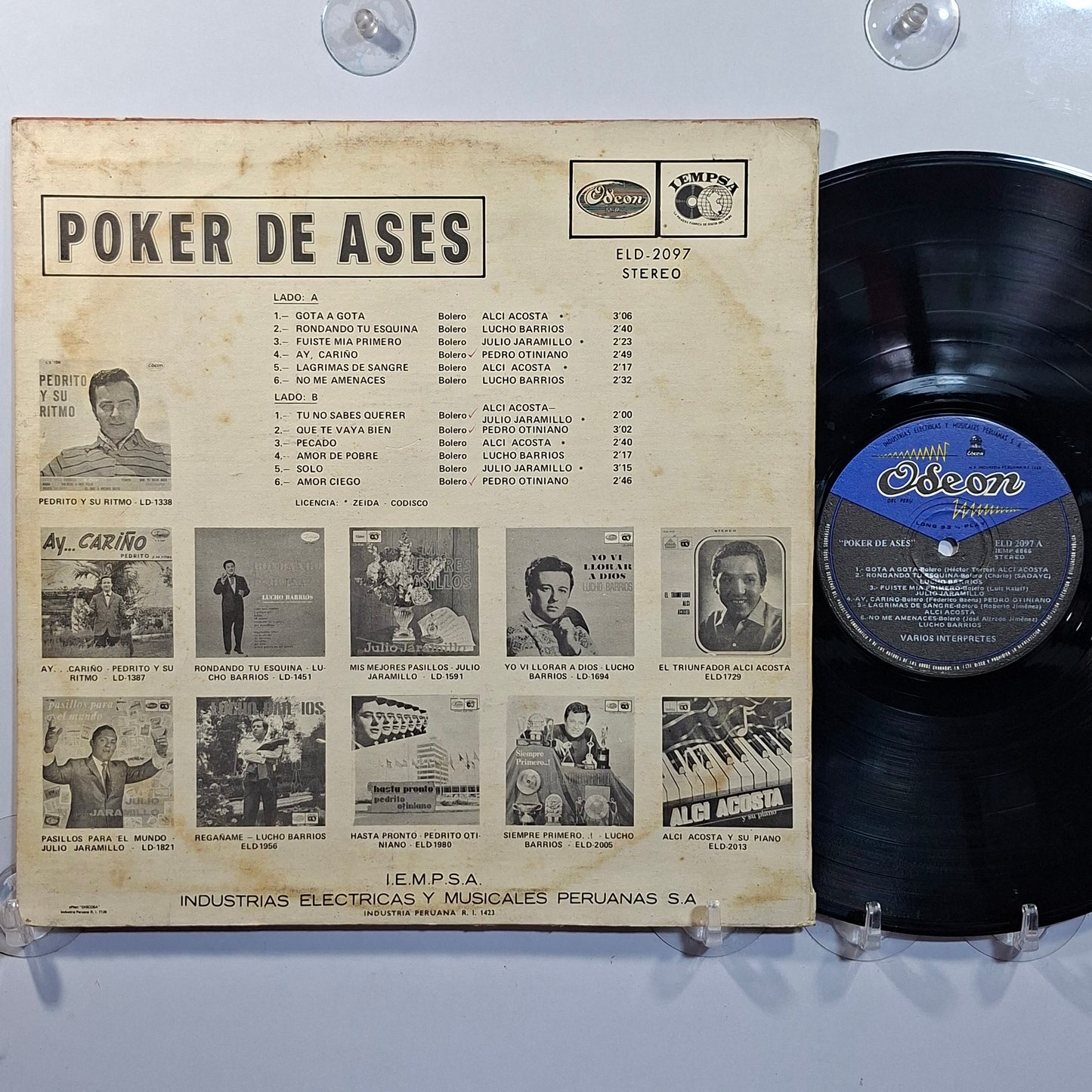 lp poker de ases lucho barrios julio jaramillo pedro otiniano alci acosta made peru 1980 latin bolero
