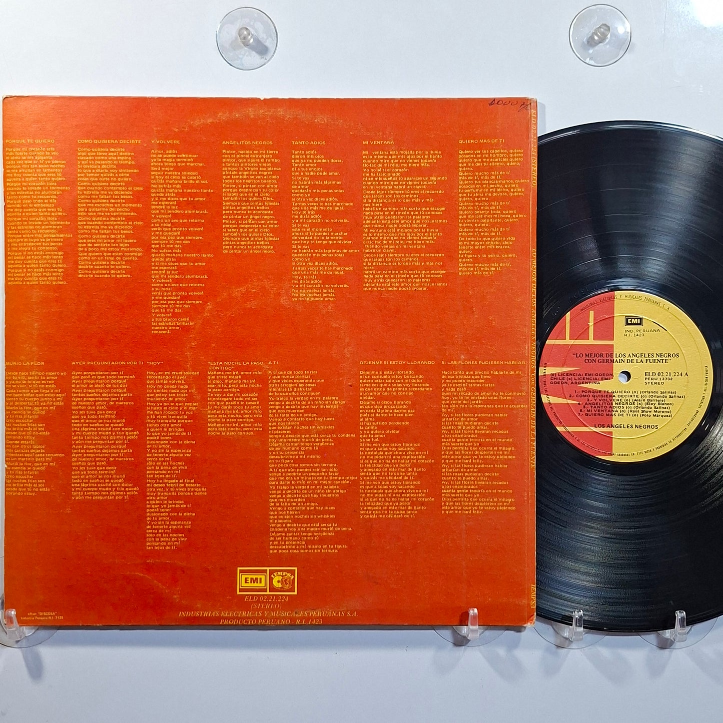 lp Los Angeles Negros Lo mejor de Los Angeles Negros con Germain de la Fuente made peru 1985 gatefold latin pop