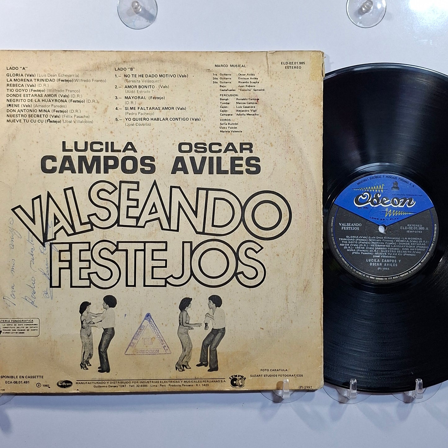 lp Oscar Aviles Lucila Campos Valseando Festejos made peru 1982 folk criollo