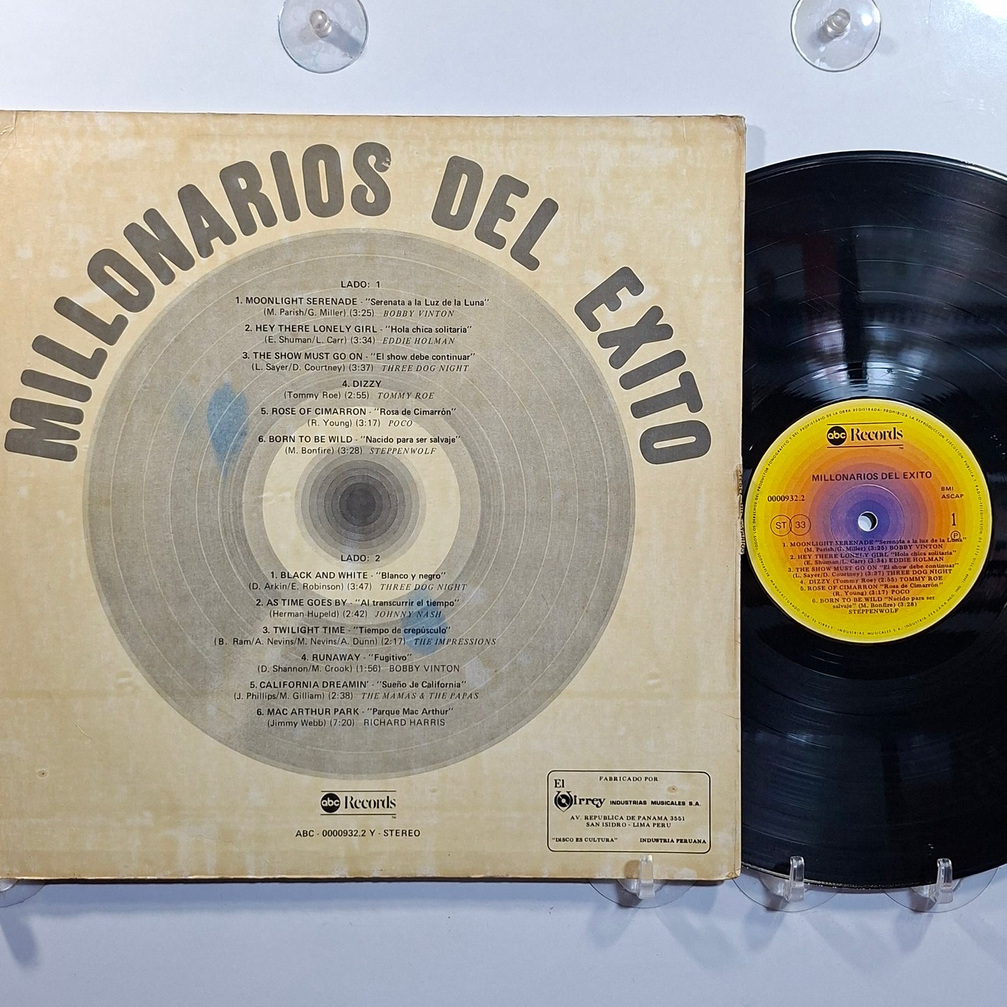 lp millonarios del éxito steppenwolf three dog night the mamas & papas varios made peru 1978 rock