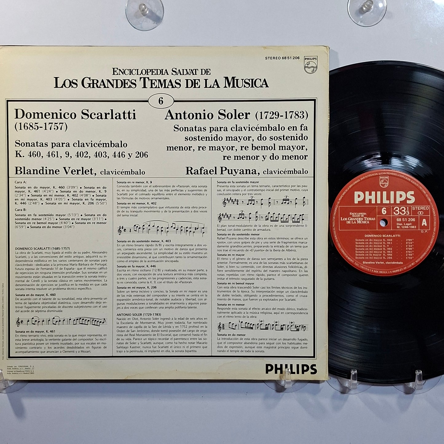 lp Domenico Scarlatti Padre Antonio Soler Sonatas Para Clavicembalo made españa 1983 clasico