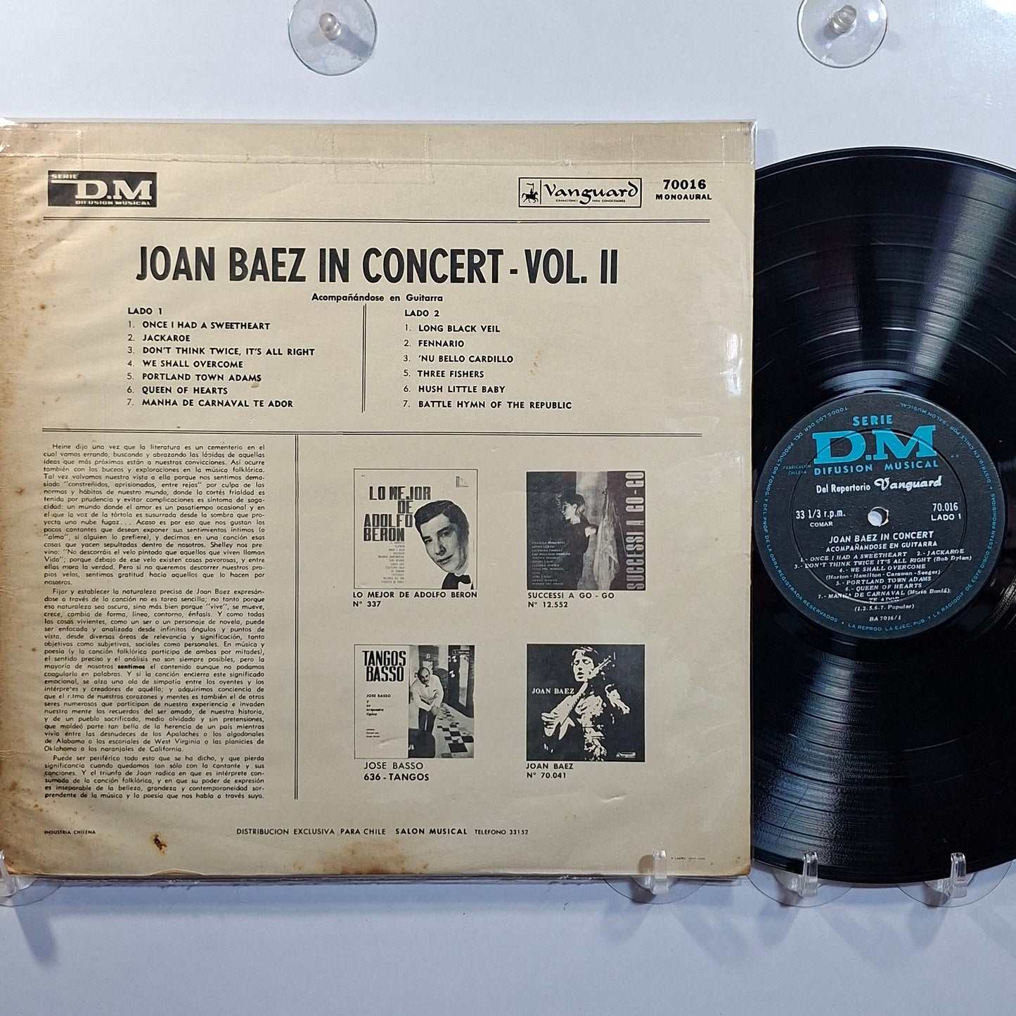 lp Joan Baez In Concert Part 2 made chile 1970 rock