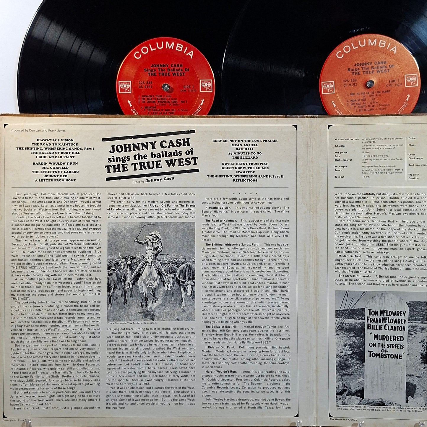 x2 lp Johnny Cash Sings The Ballads Of The True West made usa 1965 gatefold country folk