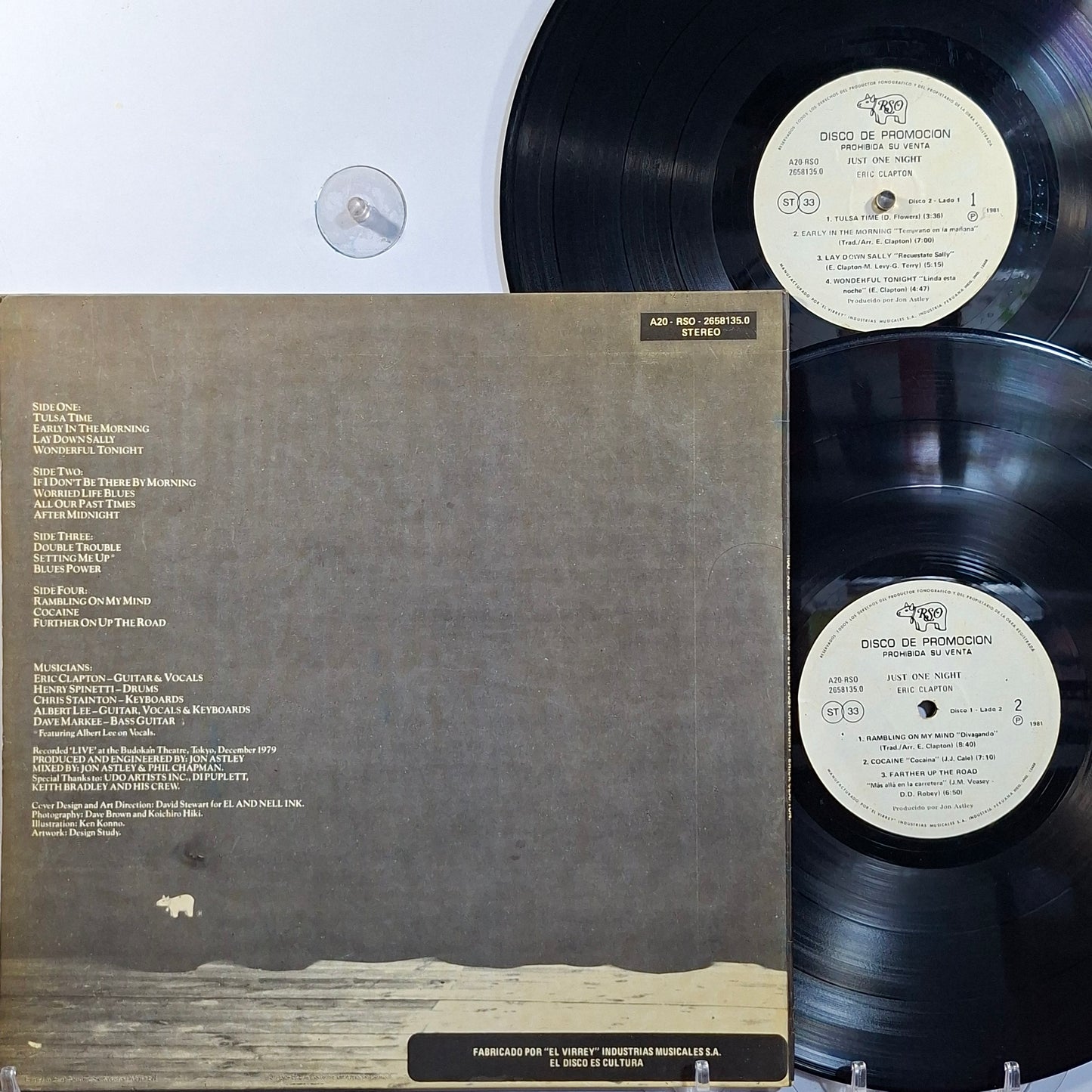 x2 lp Eric Clapton Just One Night made peru 1981 promocional gatefold rock