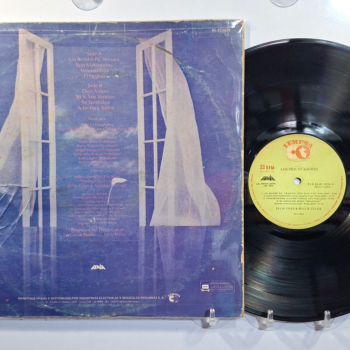 lp Celia Cruz & Willie Colon Los Triunfadores made peru 1987 salsa