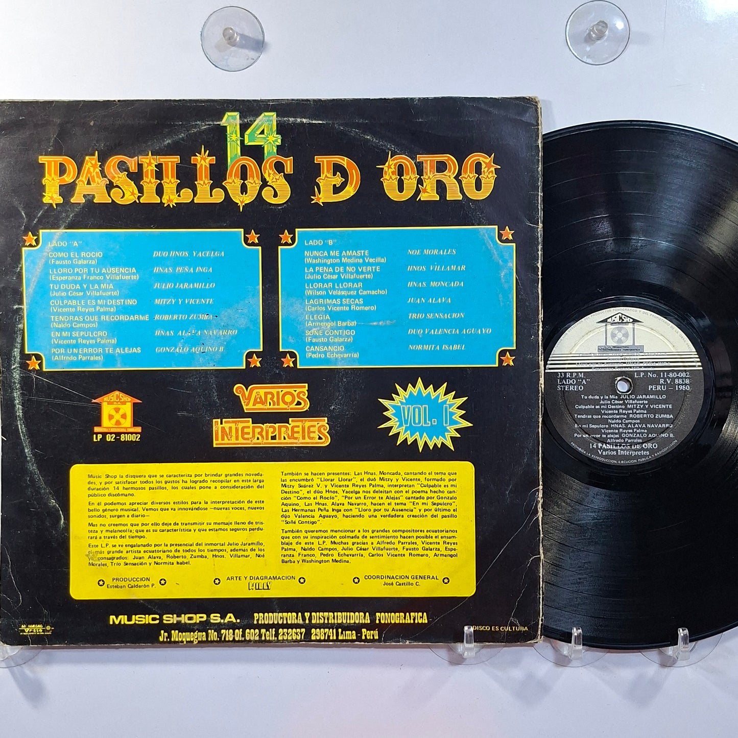 lp 14 Pasillos De Oro julio jaramillo noe morales juan alava varios made peru 1980 latin pasillo