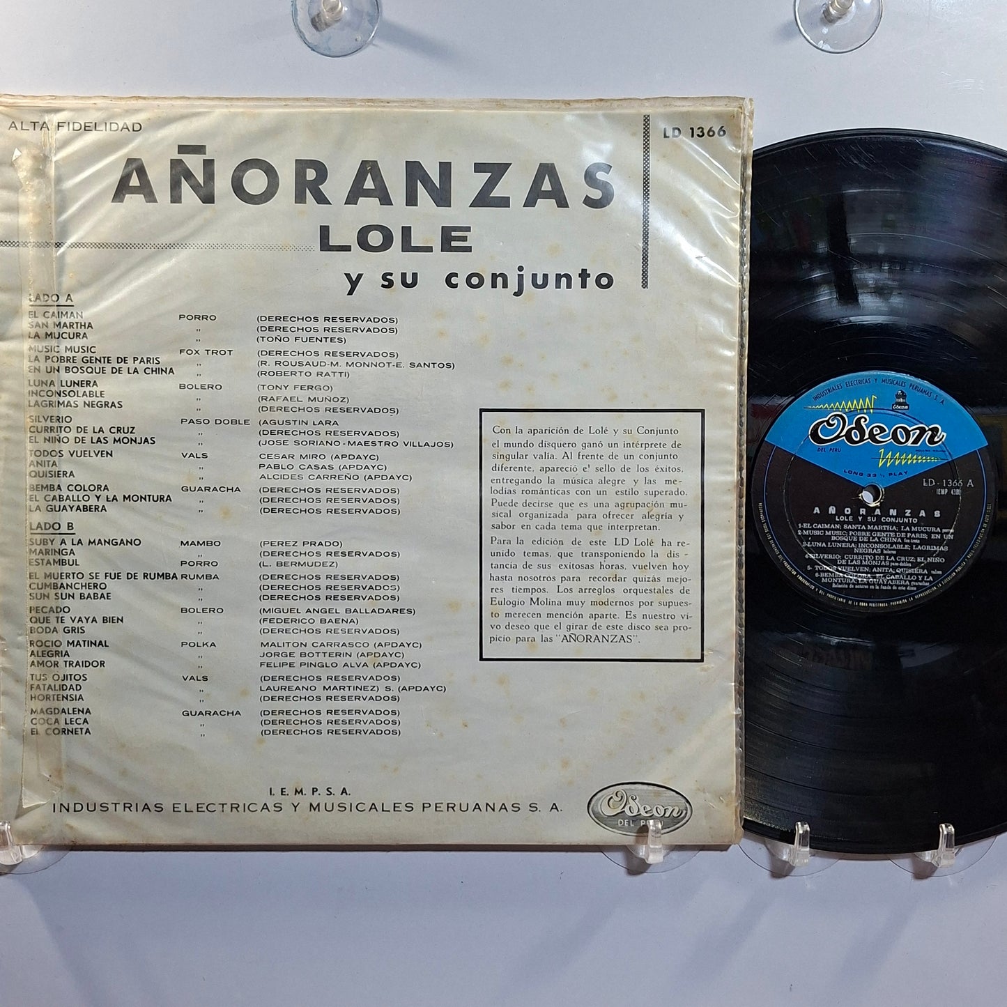 lp Lole y su Conjunto Añoranzas made peru 1963 porro guaracha bolero