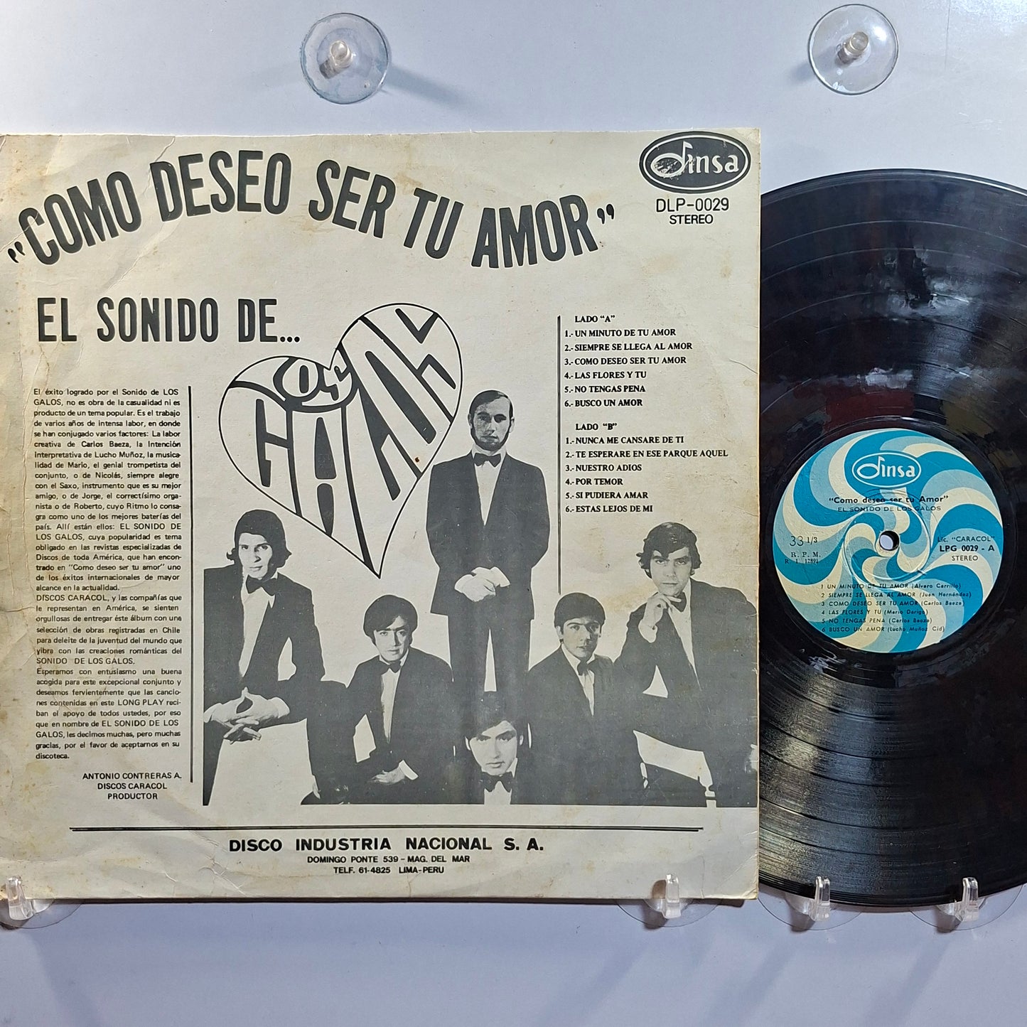lp Los Galos como deseo ser tu amor made peru 1970 disco color latin pop