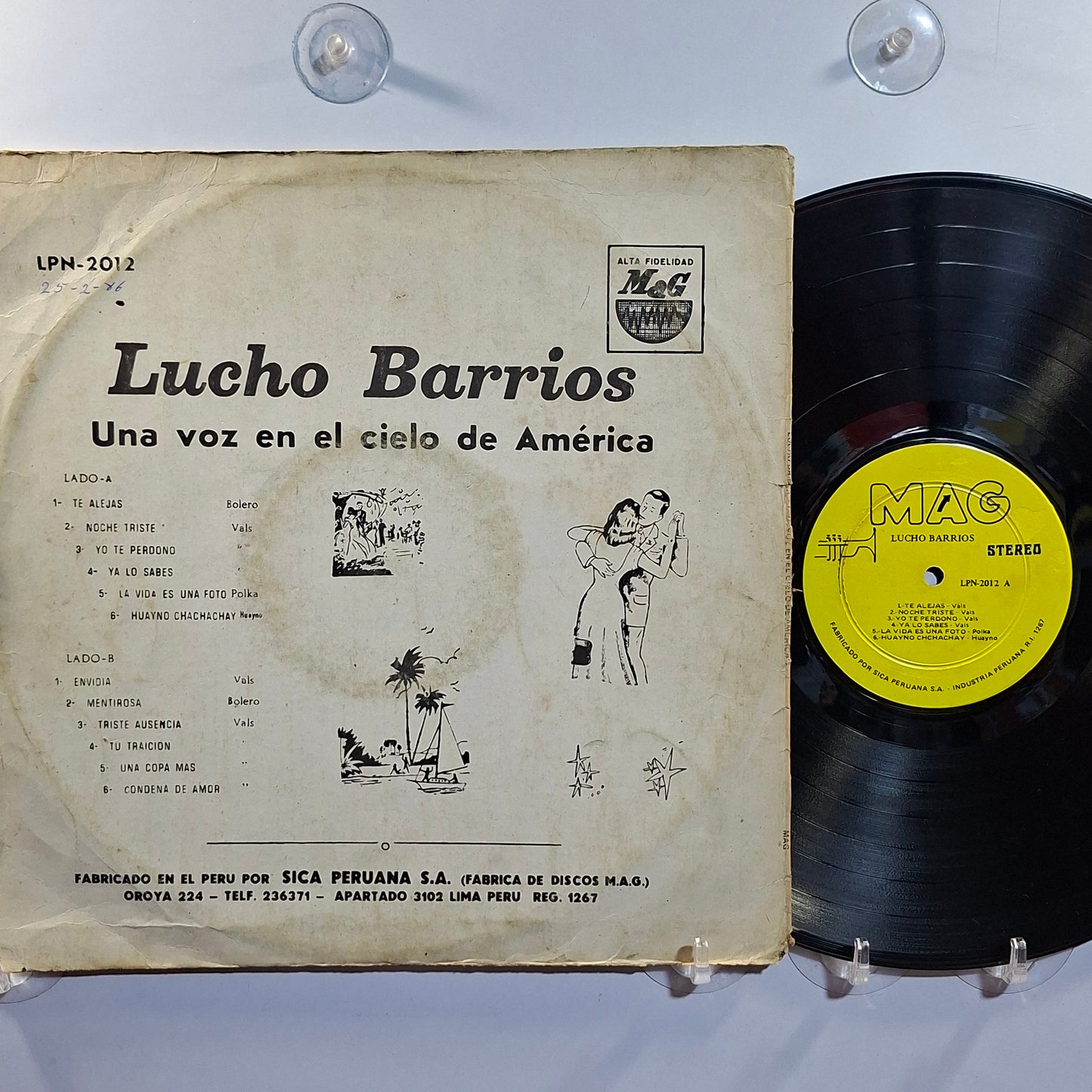 lp lucho barrios Una Voz peruana En El Cielo De América made peru 1957 latin bolero
