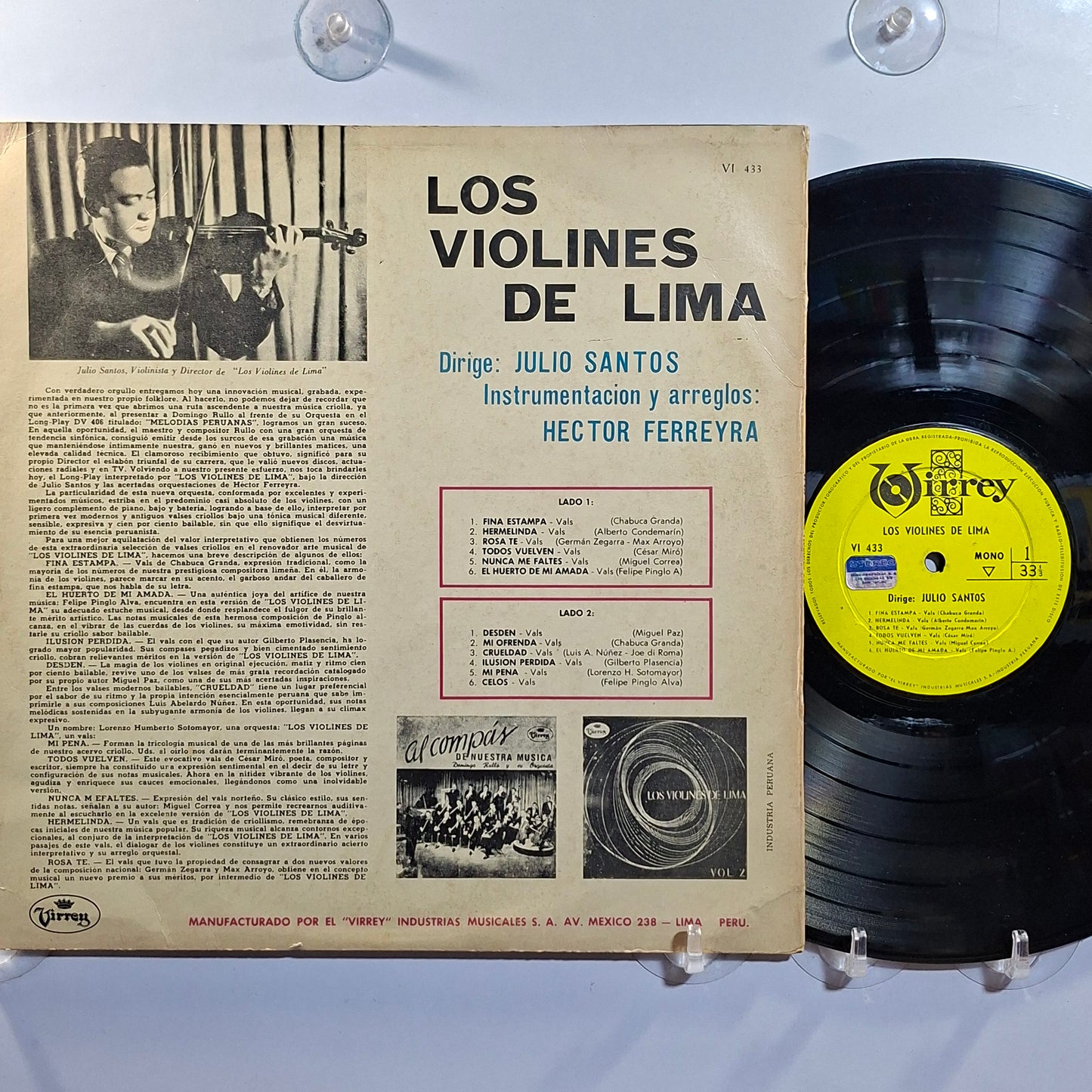 lp Los Violines De Lima julio santos made peru 1962 criollo folk