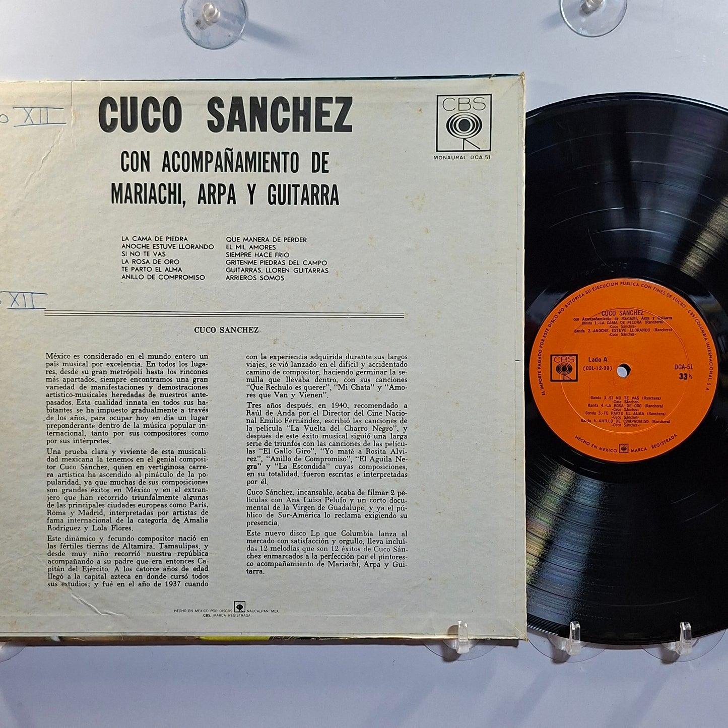 lp Cuco Sanchez Con Acompañamiento De Mariachi Arpa Y Guitarra made mexico 1970 ranchera folk