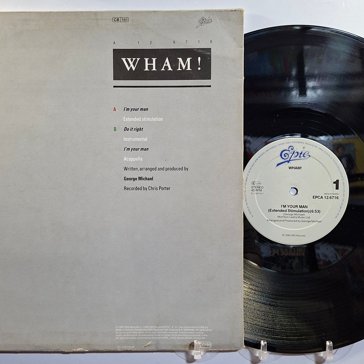 maxi single 12" Wham! I'm Your Man made holanda 1985 electronic pop