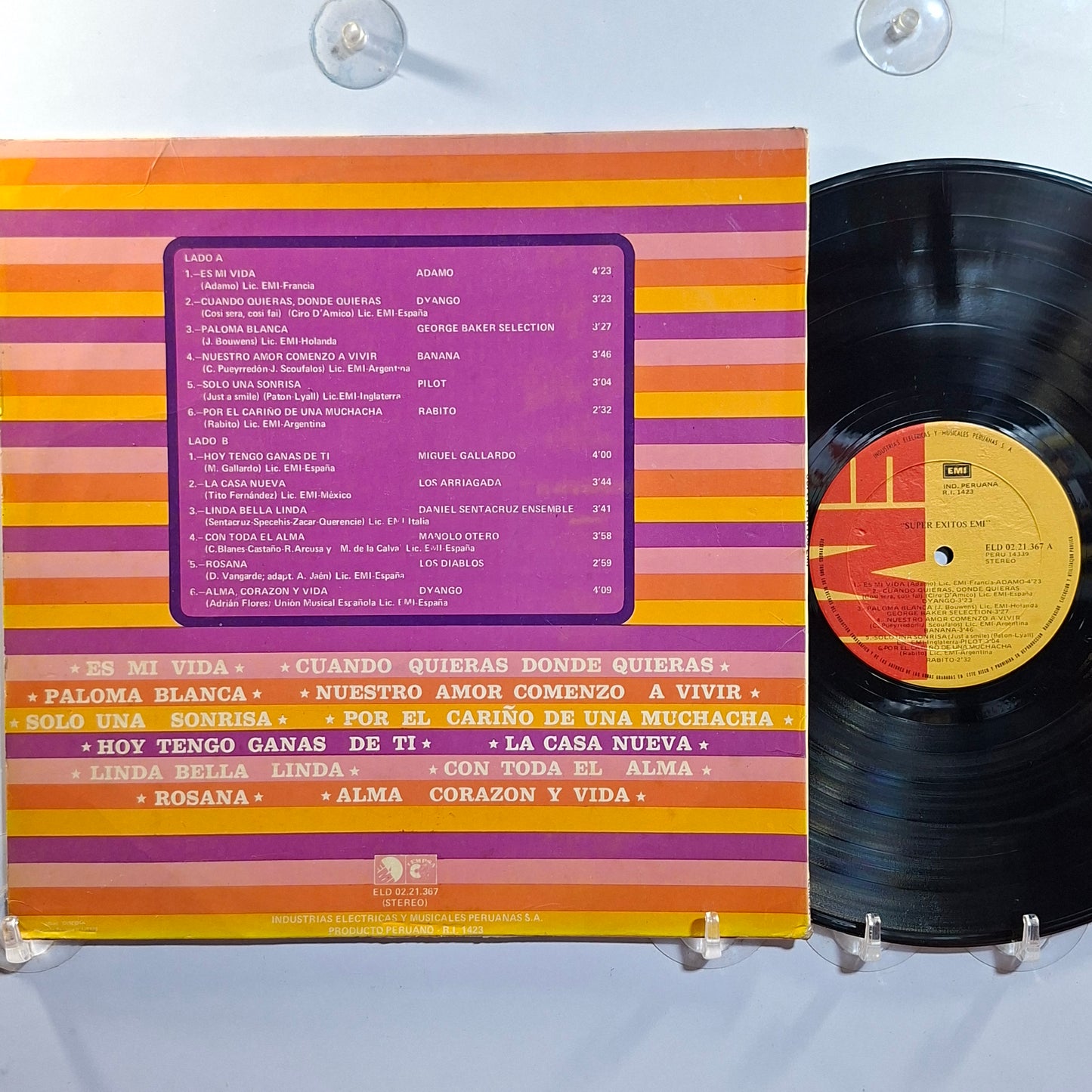 lp Super exitos Emi Adamo Rabito Dyango varios made peru 1980 latin pop