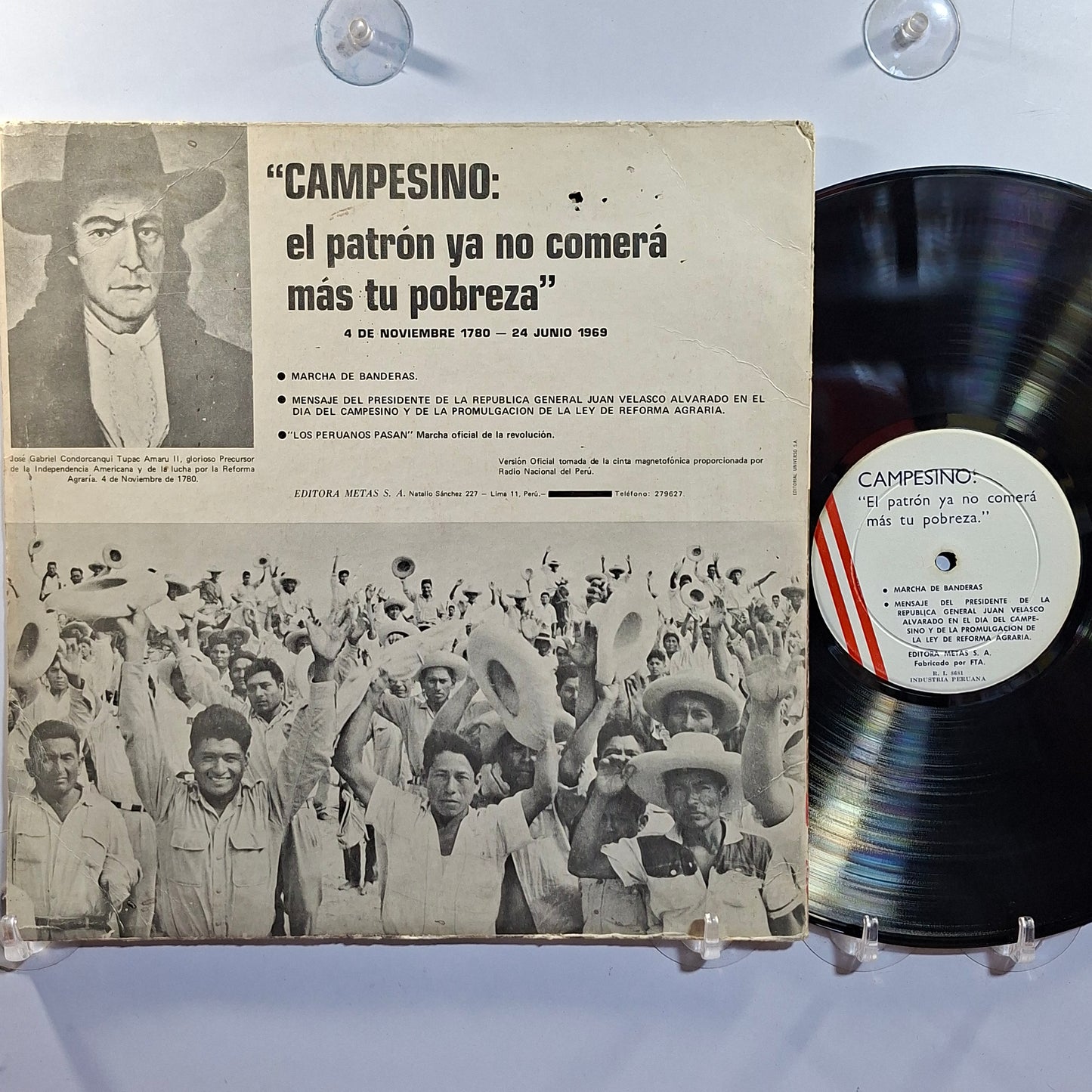 lp Juan Velasco Alvarado Campesino el Patron ya no comera mas tu pobreza made peru 1969 historico
