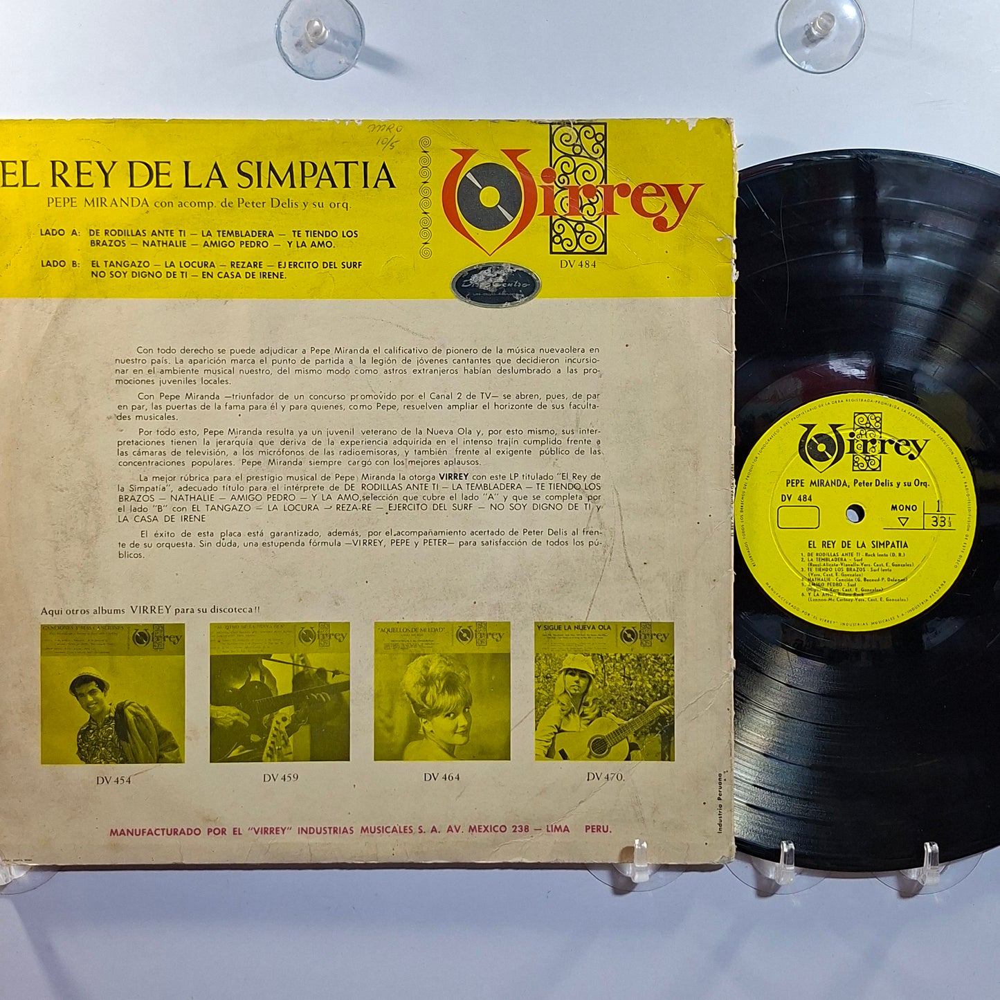 lp Pepe Miranda El Rey De La Simpatia made peru 1965 latin rock