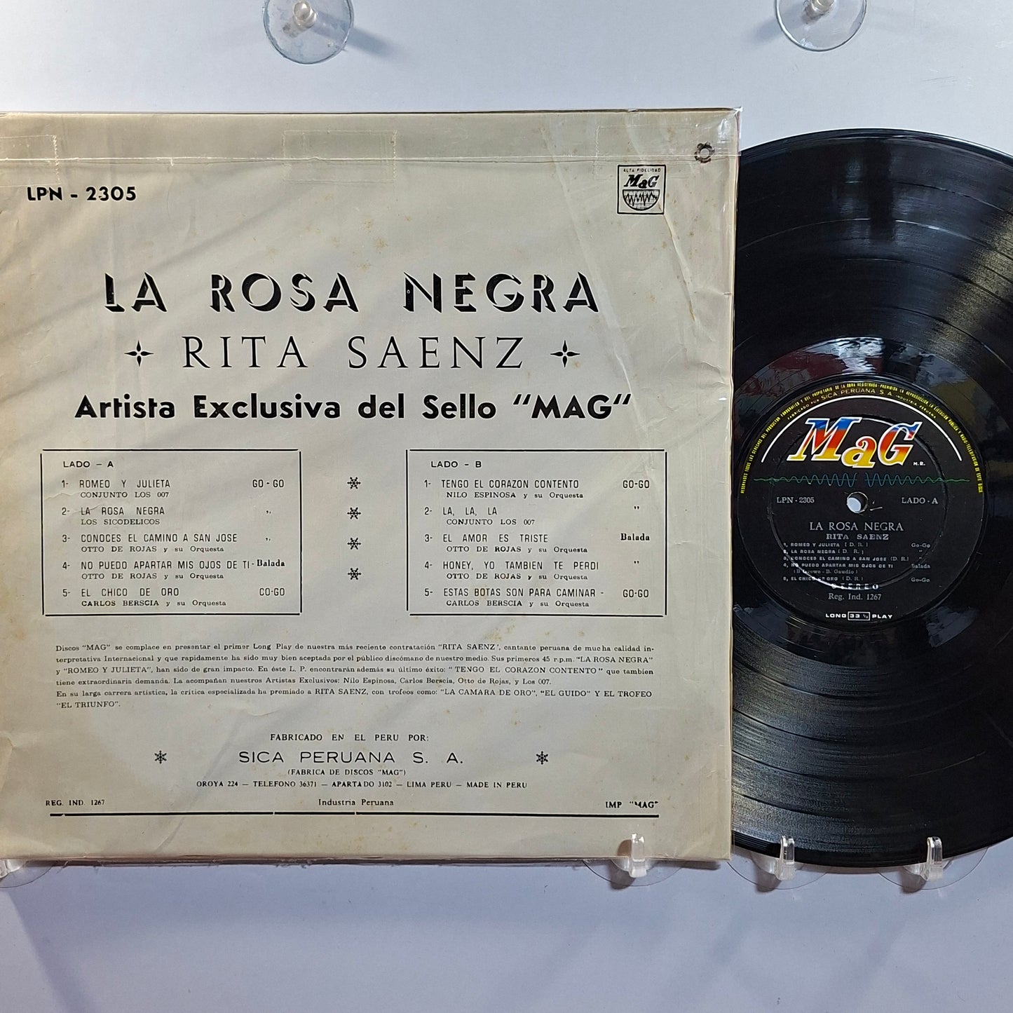 lp Rita Saenz La Rosa Negra made peru 1968 latin rock go go