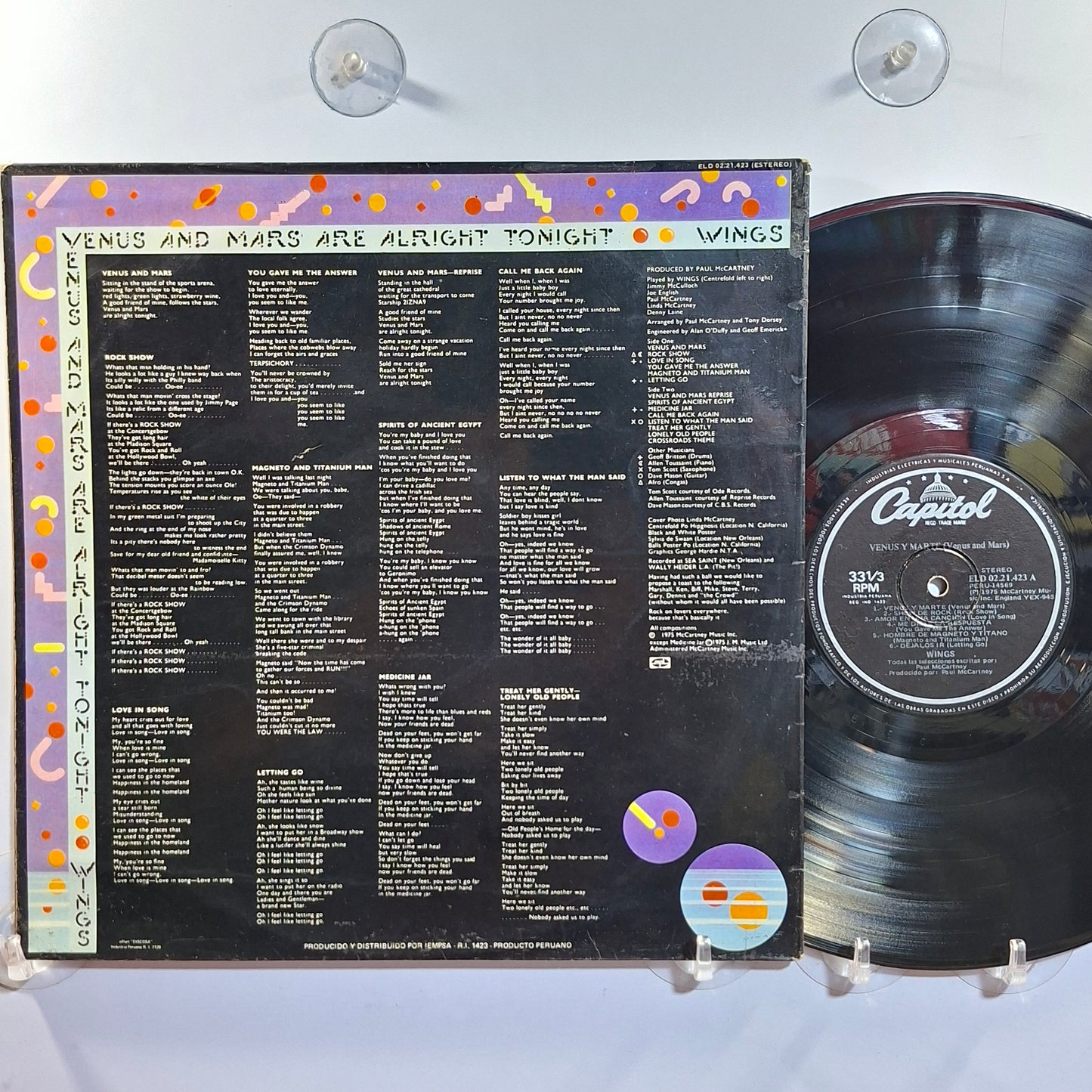 lp Wings venus and mars made peru 1975 gatefold pop rock
