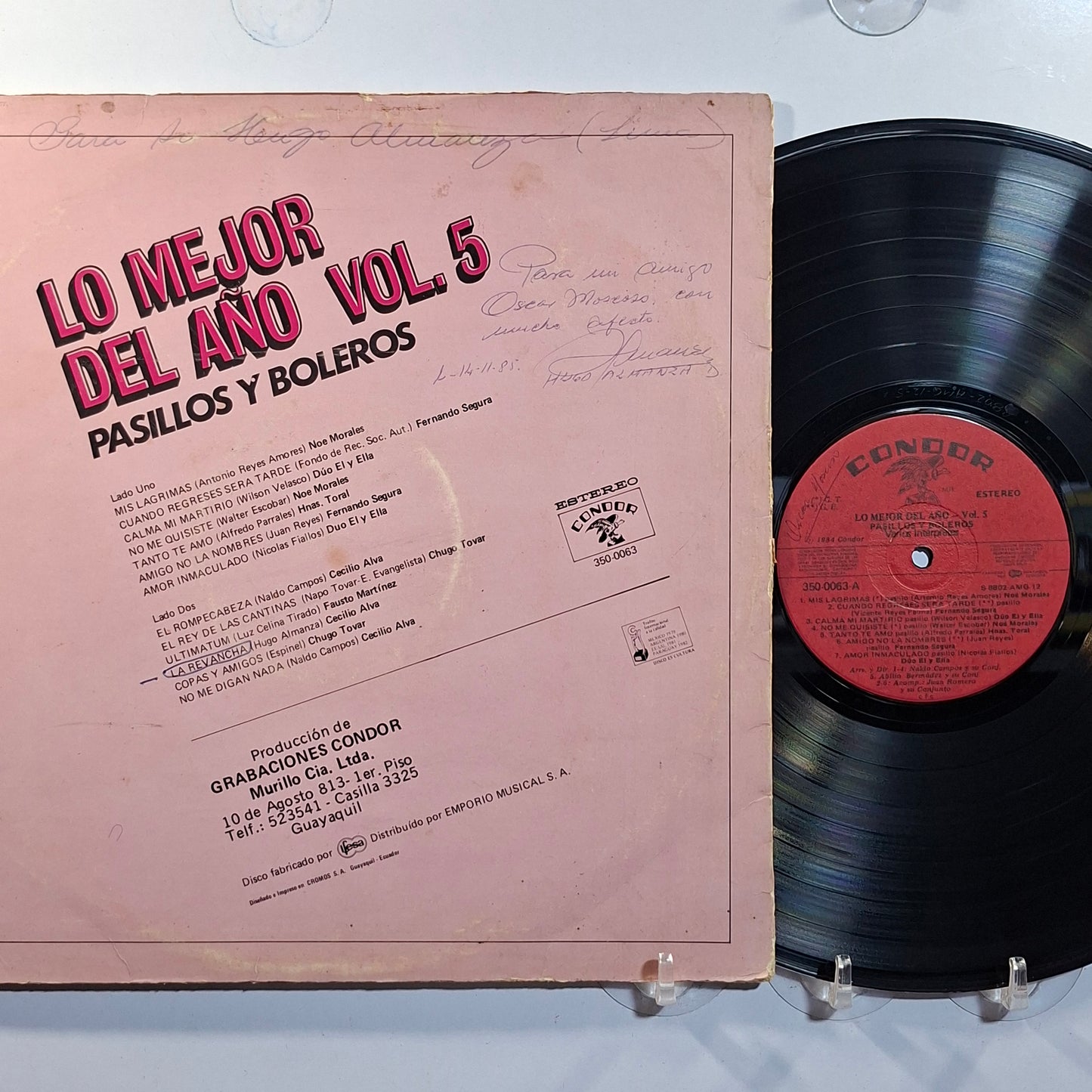 lp Lo Mejor del Año Vol 5 Pasillos y Boleros noe morales cecilio alva fernando segura varios made ecuador 1984 pasillos bolero