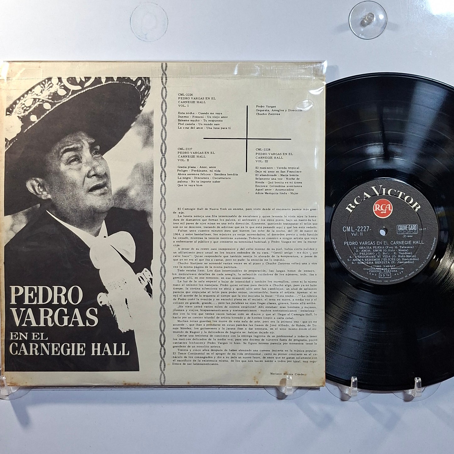 lp Pedro Vargas Pedro Vargas En El Carnegie Hall vol 2 made chile 1964 ranchera folk