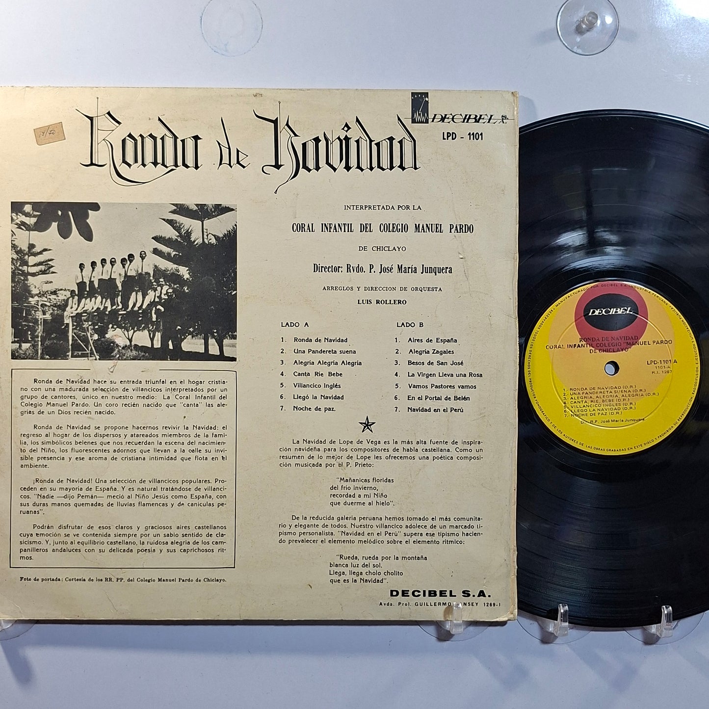 lp Ronda De Navidad Coral Infantil Del Colegio Manuel Pardo De Chiclayo made peru 1965 villancicos