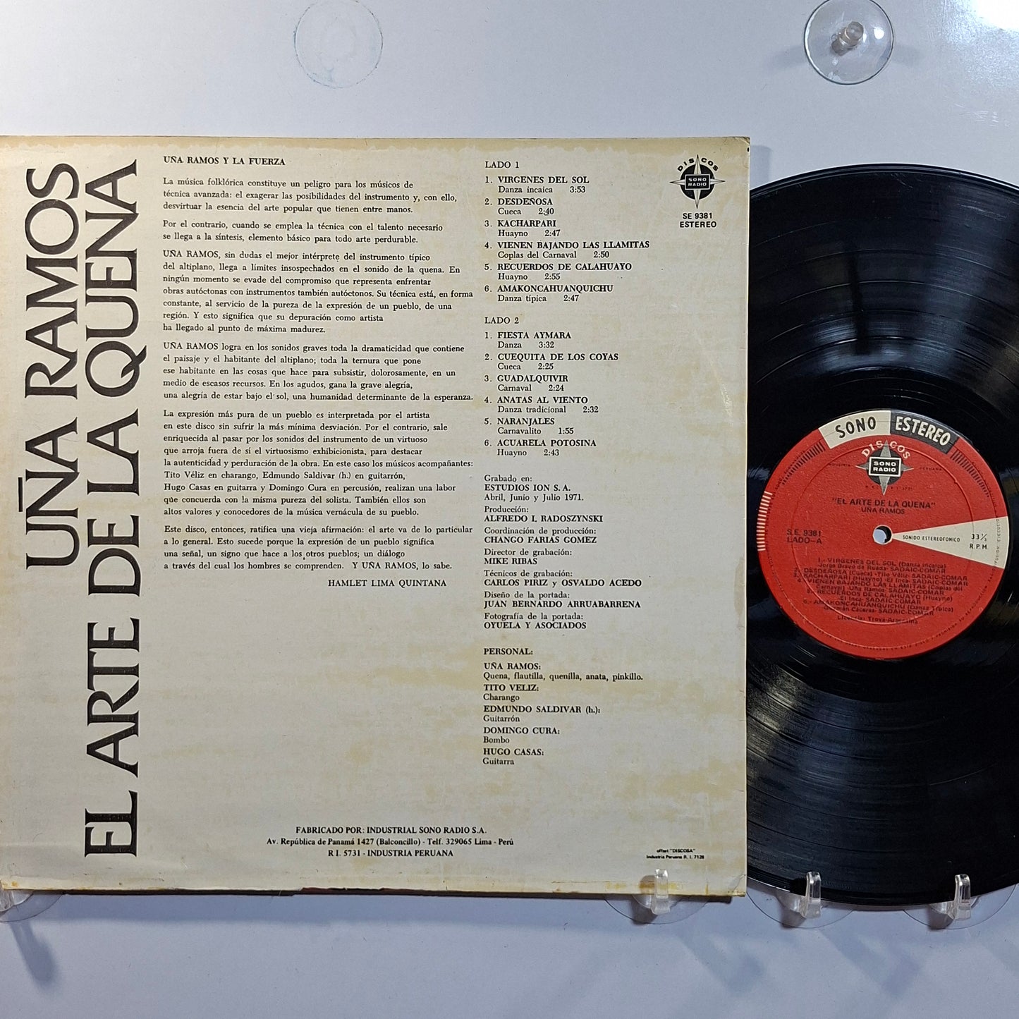 lp Uña Ramos El Arte De La Quena made peru 1971 andean folk