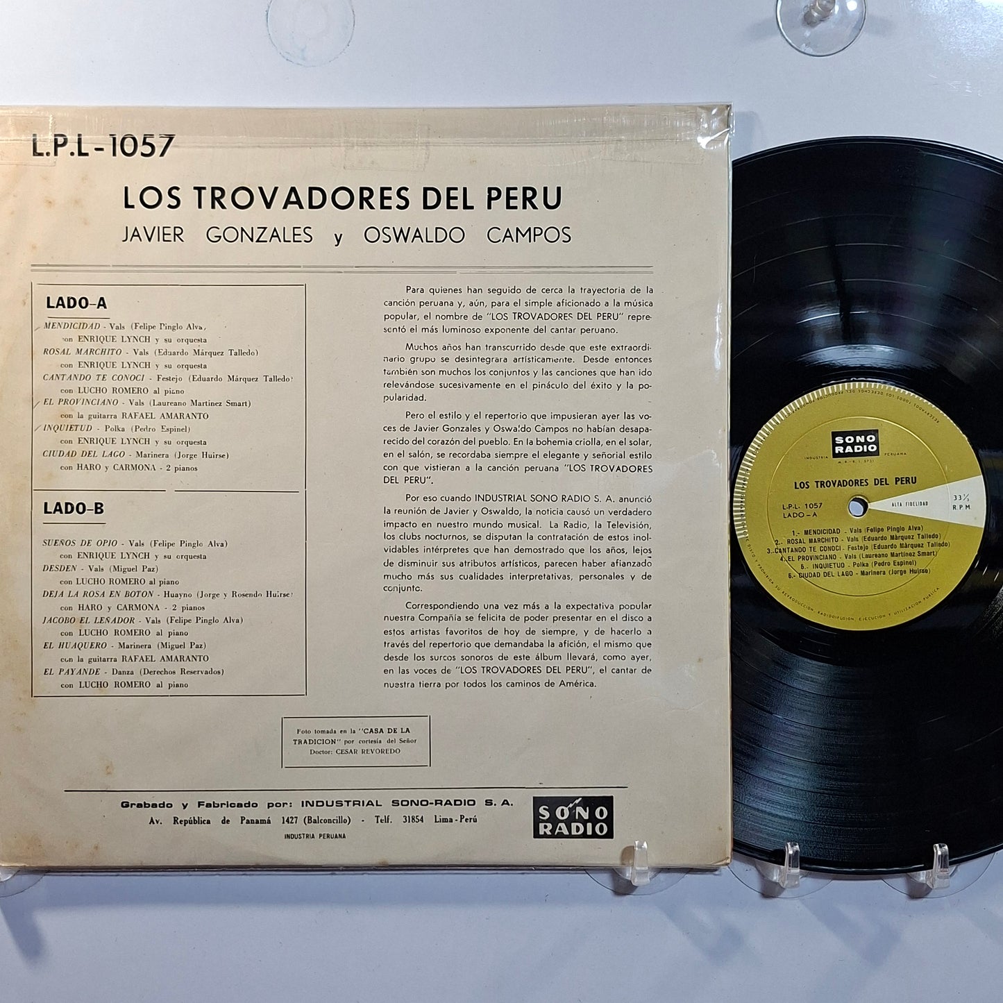 lp Los Trovadores Del Peru Los Trovadores Del Peru made peru 1960 criollo folk