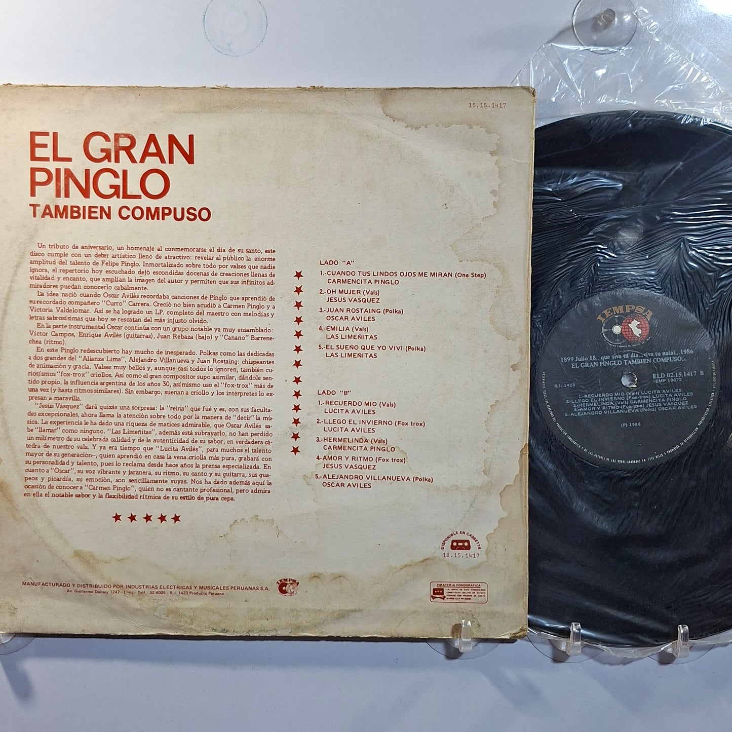 lp Oscar Aviles El Gran Pinglo Tambien Compuso made peru 1986 sellado criollo folk