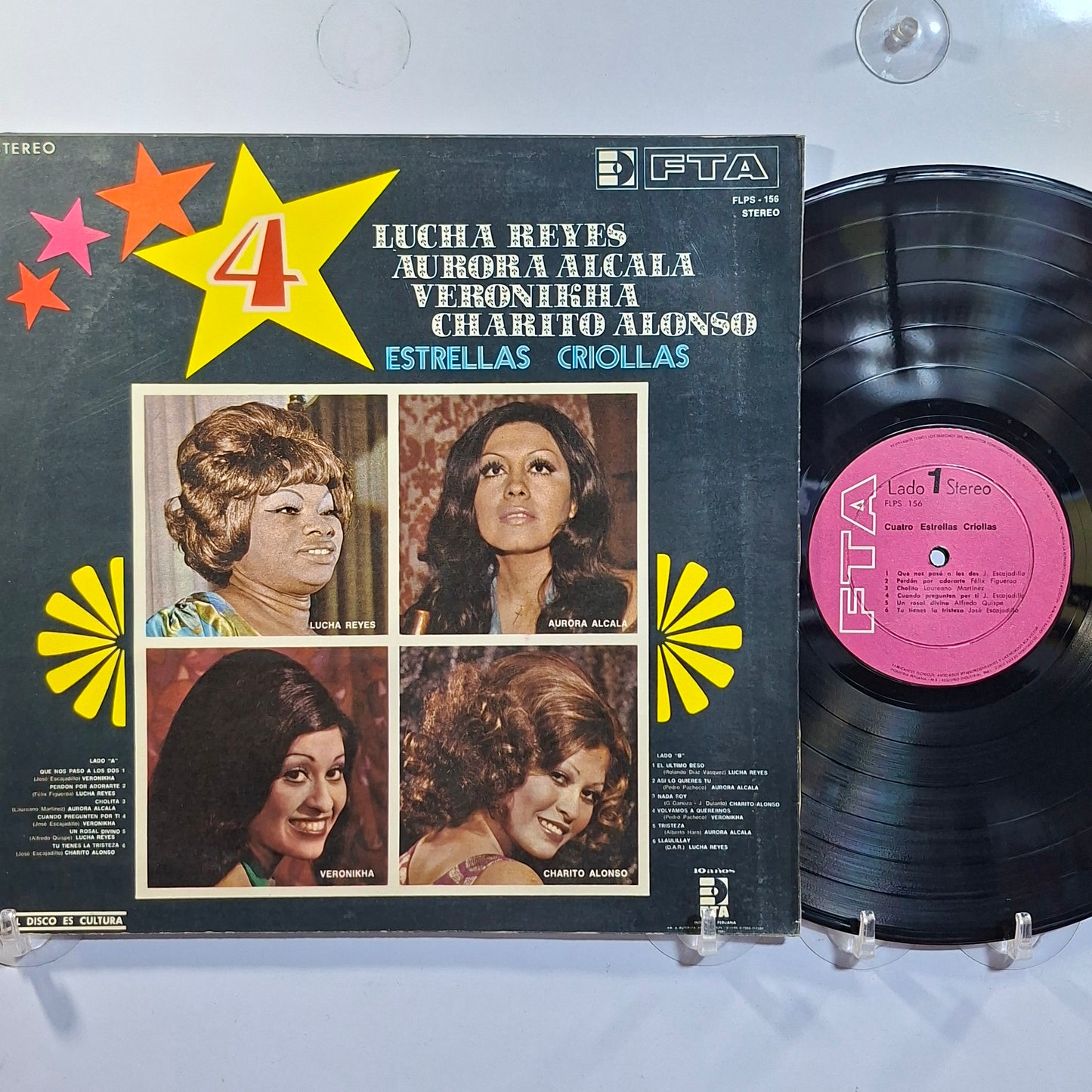 lp Cuatro Estrellas Criollas lucha reyes veronikha aurora alcala charito alonso made peru 1973 criollo folk