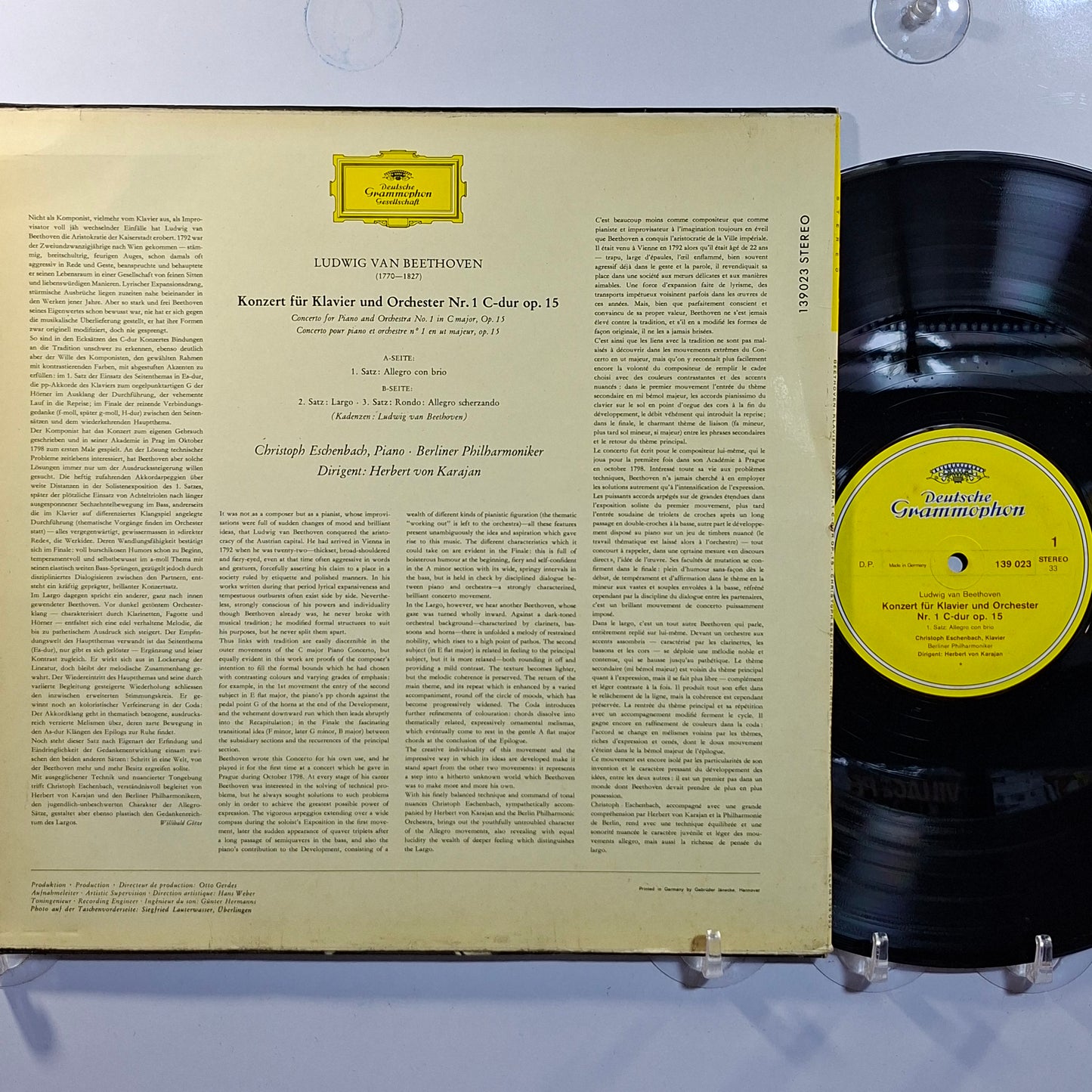 lp Christoph Eschenbach Herbert von Karajan Beethoven Piano Concerto No 1 In C Major filarmonica de berlin made alemania 1967 clasico