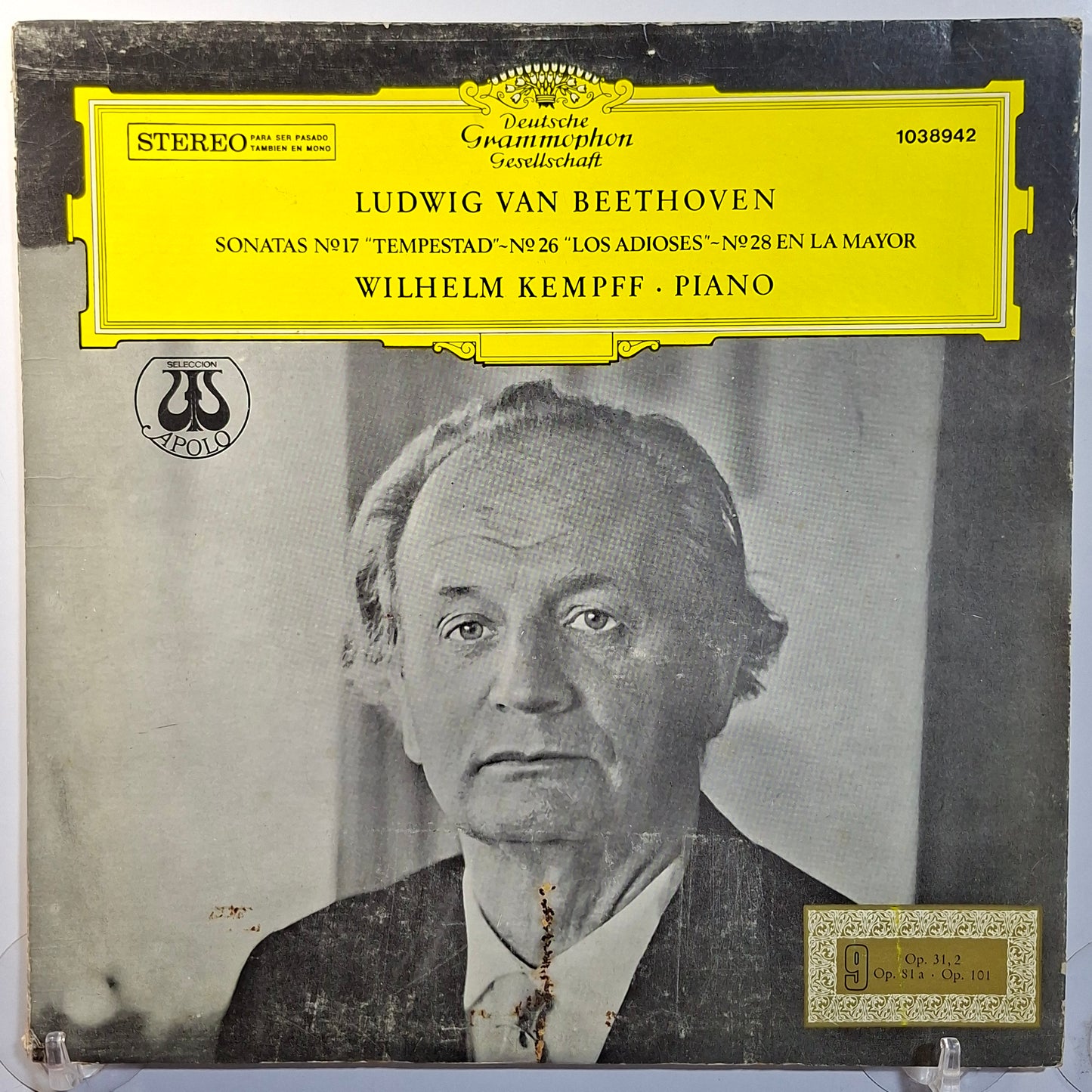 lp wilhelm kempff beethoven Sonata 17 Sonata 26 Sonata 28 piano made argentina 1967 clasico
