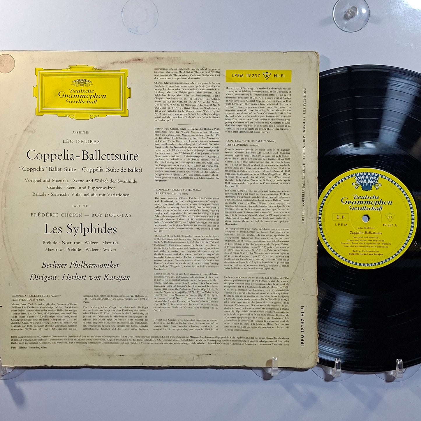lp Herbert von Karajan Delibe Chopin Douglas Coppelia Ballettsuite / Les Sylphides filarmonica de berlin made alemania 1968 clasico