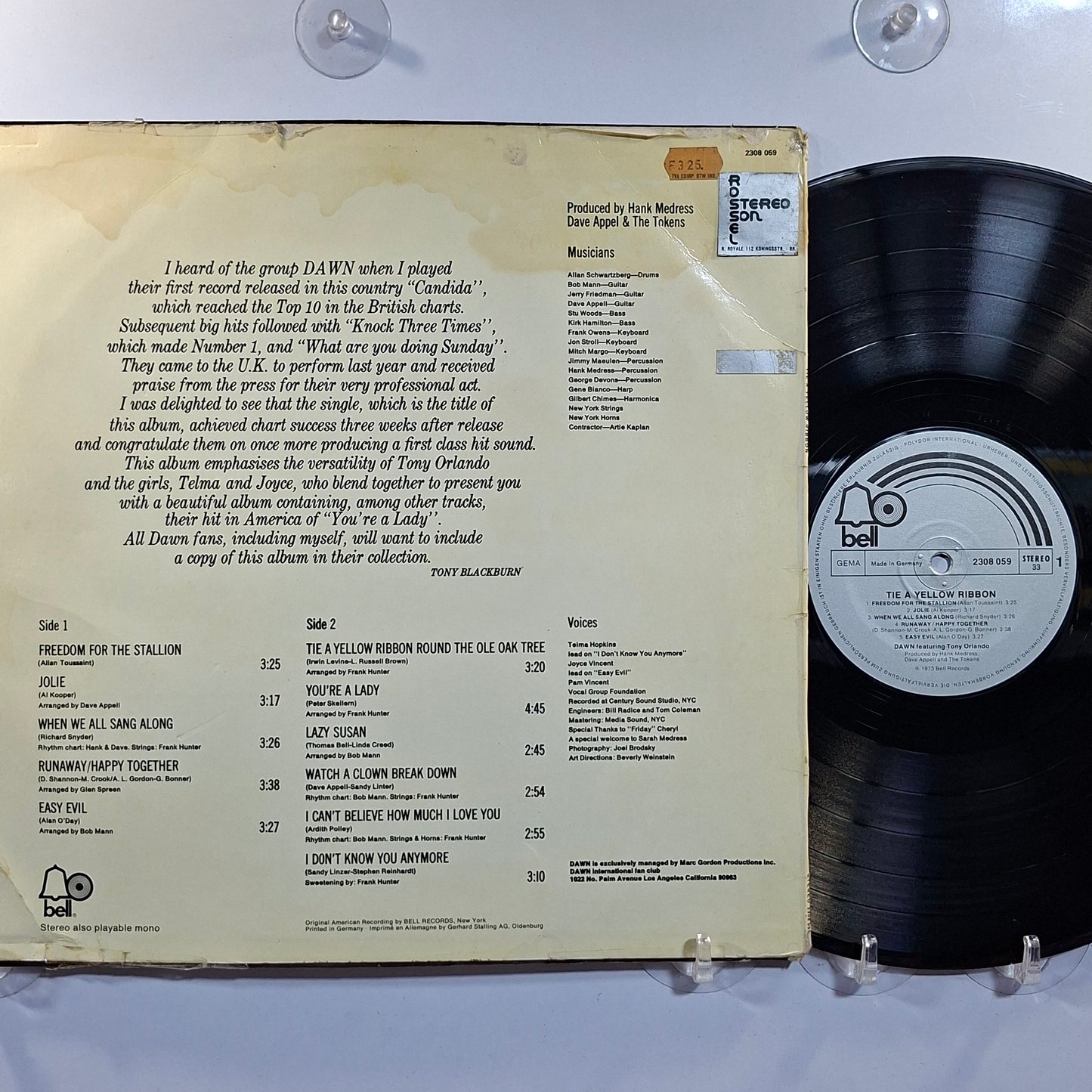 lp Dawn Tie A Yellow Ribbon made alemania 1973 soul pop rock