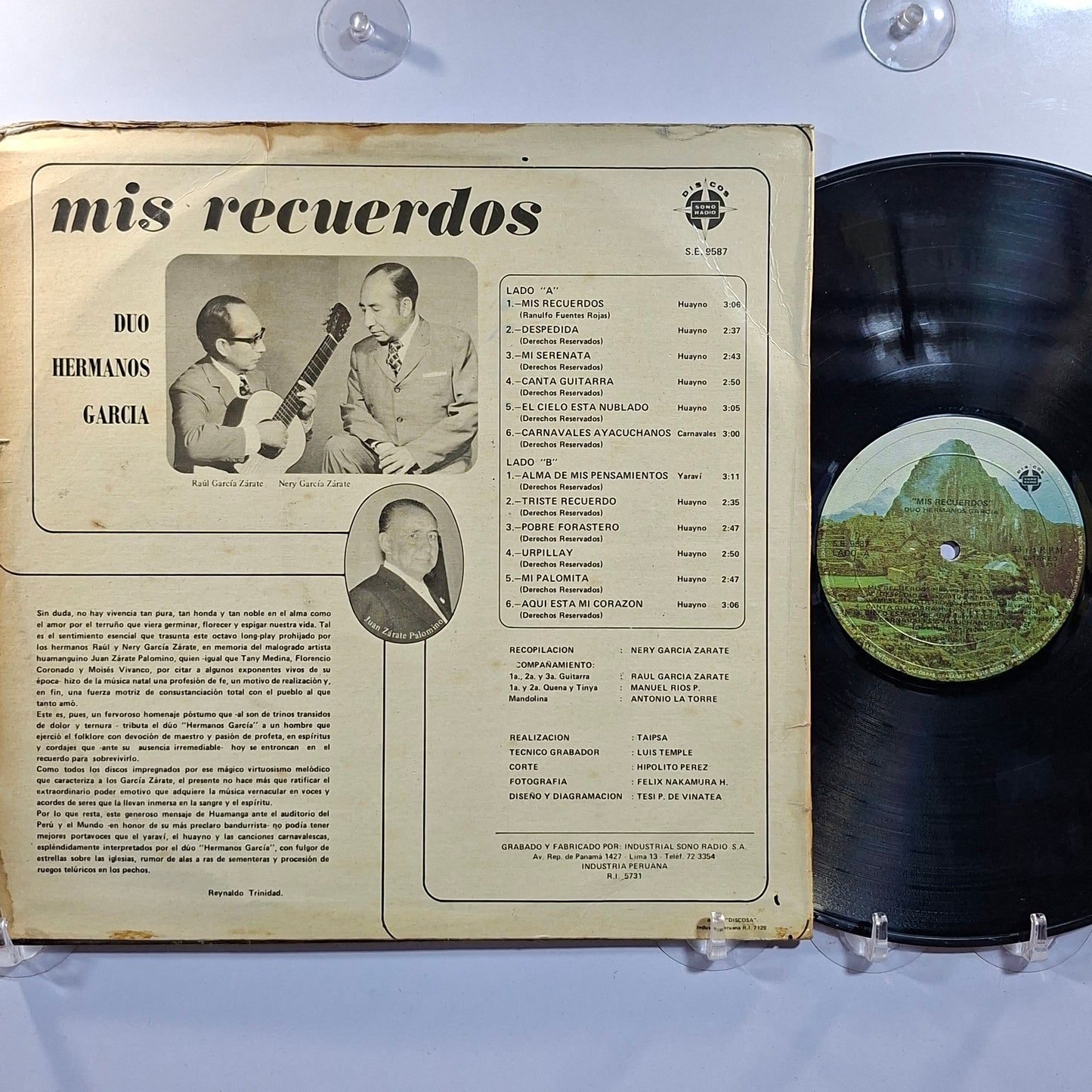 lp Duo Hermanos Garcia Mis Recuerdos made peru 1975 huayno folk