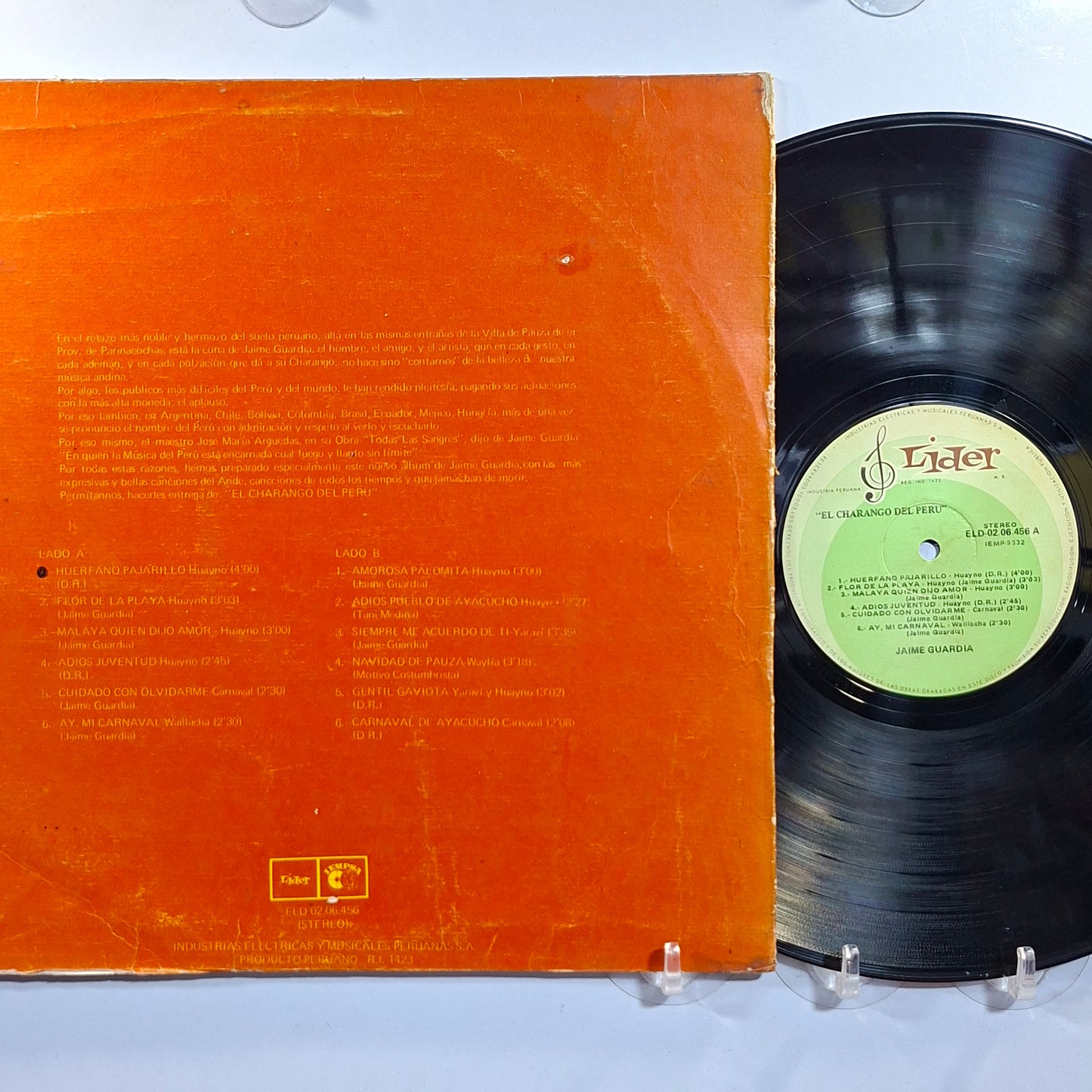 lp jaime guardia el charango del peru made peru 1977 huayno folk